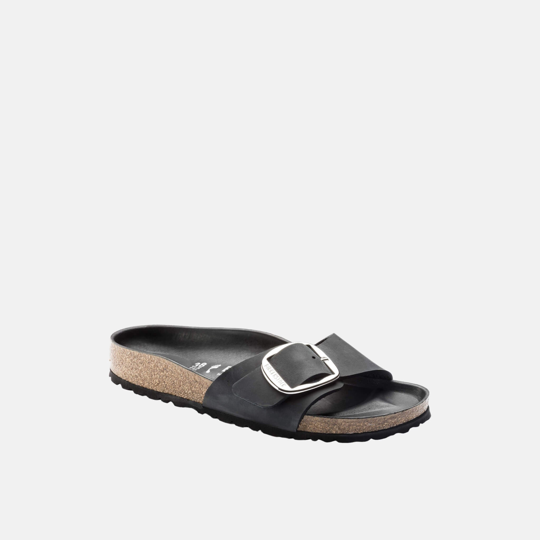 Papuci Birkenstock Madrid Big Buckle Oiled Leather negru