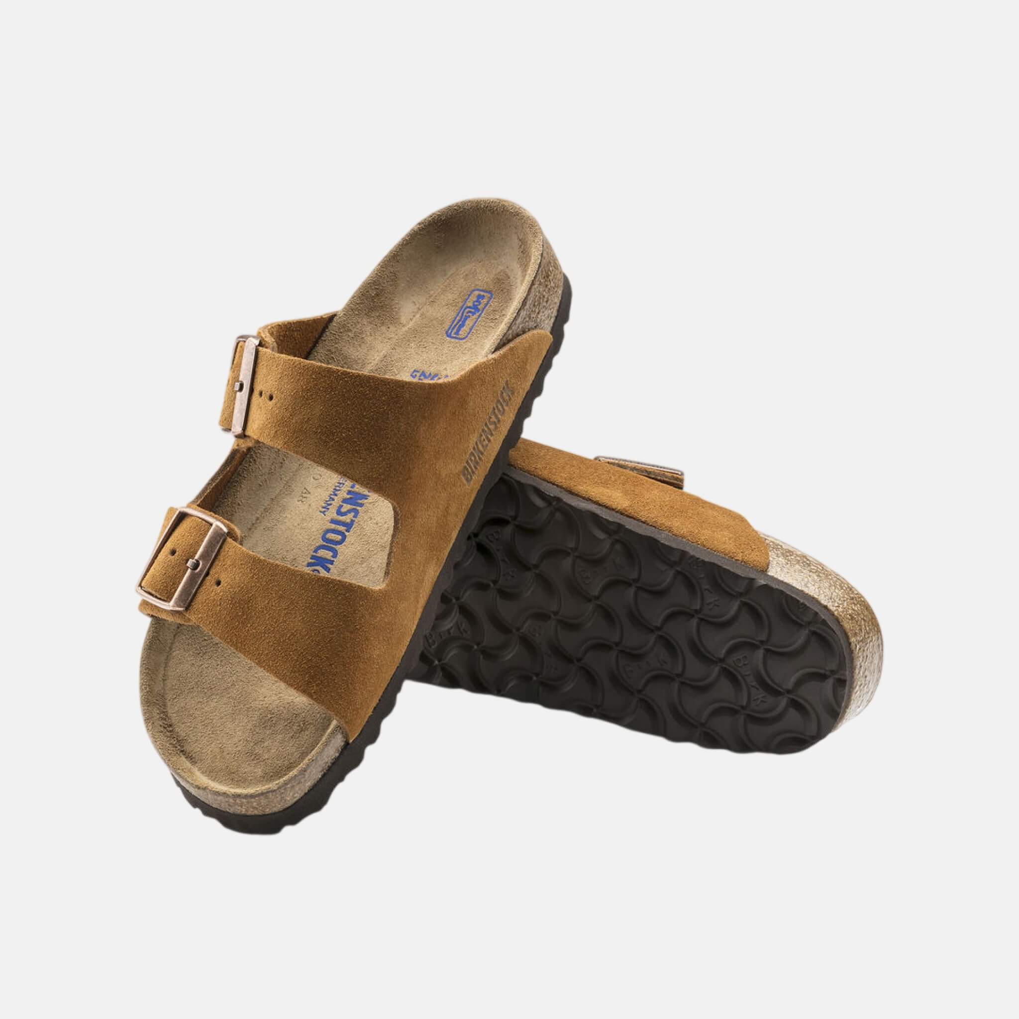 Papuci Birkenstock Arizona Soft Footbed Suede maro