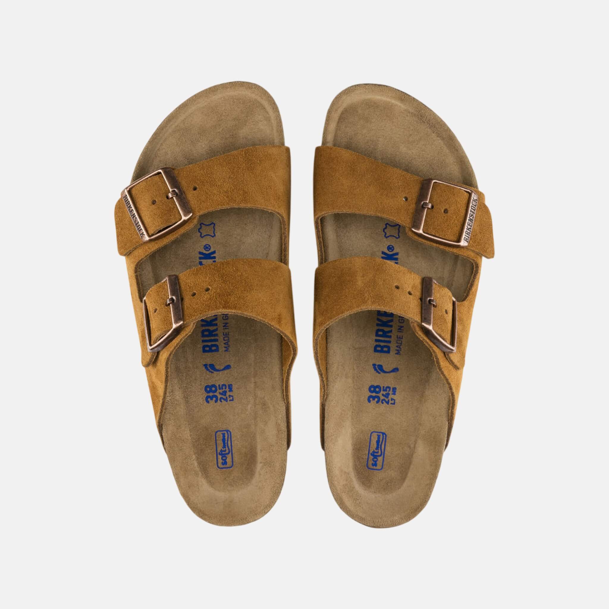Papuci Birkenstock Arizona Soft Footbed Suede maro
