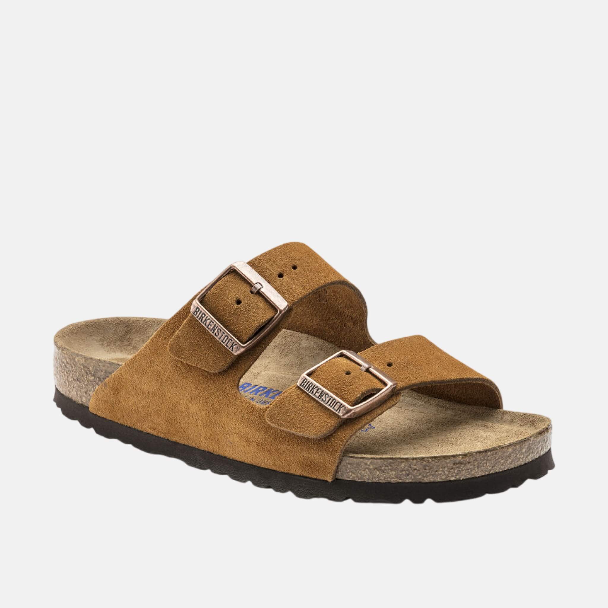Papuci Birkenstock Arizona Soft Footbed Suede maro