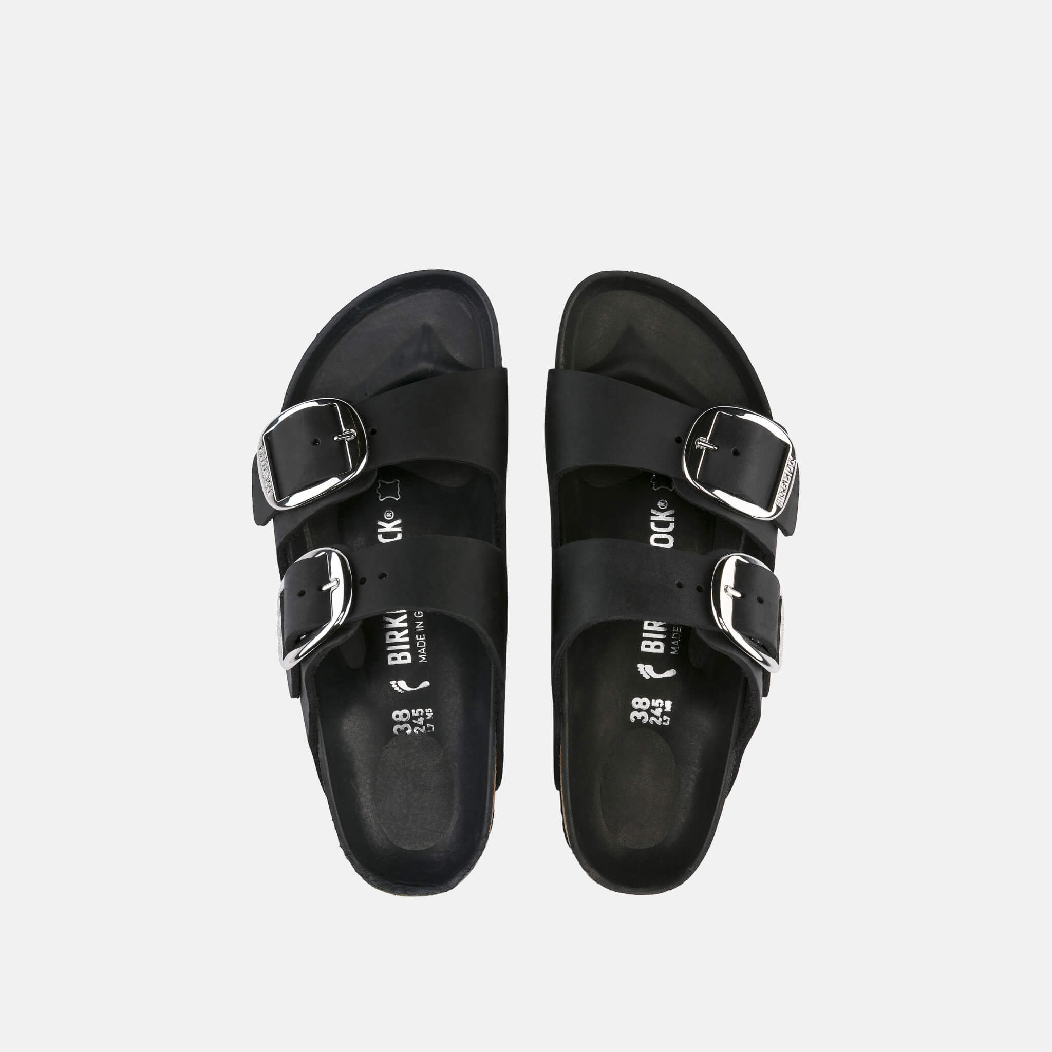 Papuci Birkenstock Arizona Big Buckle Oiled Leather negru