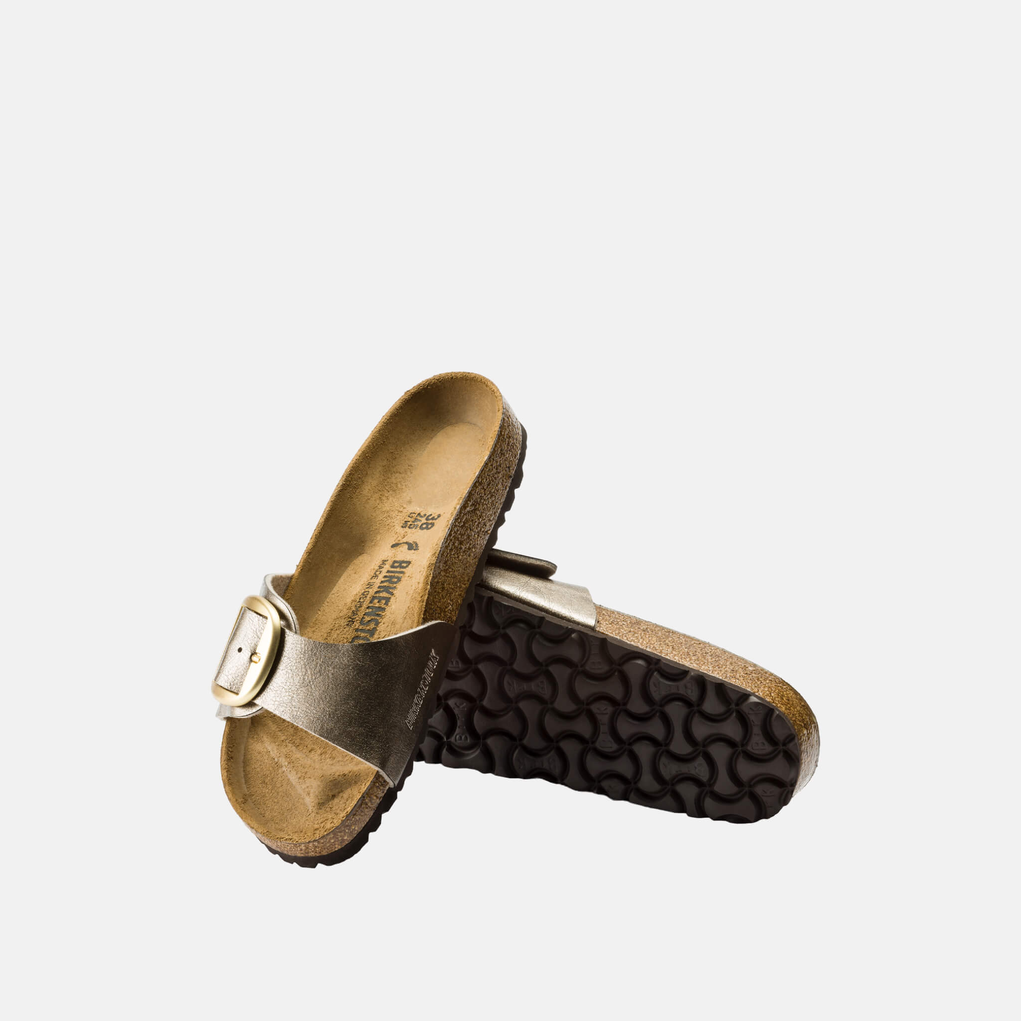 Papuci Regular Birkenstock Madrid Big Buckle Graceful auriu