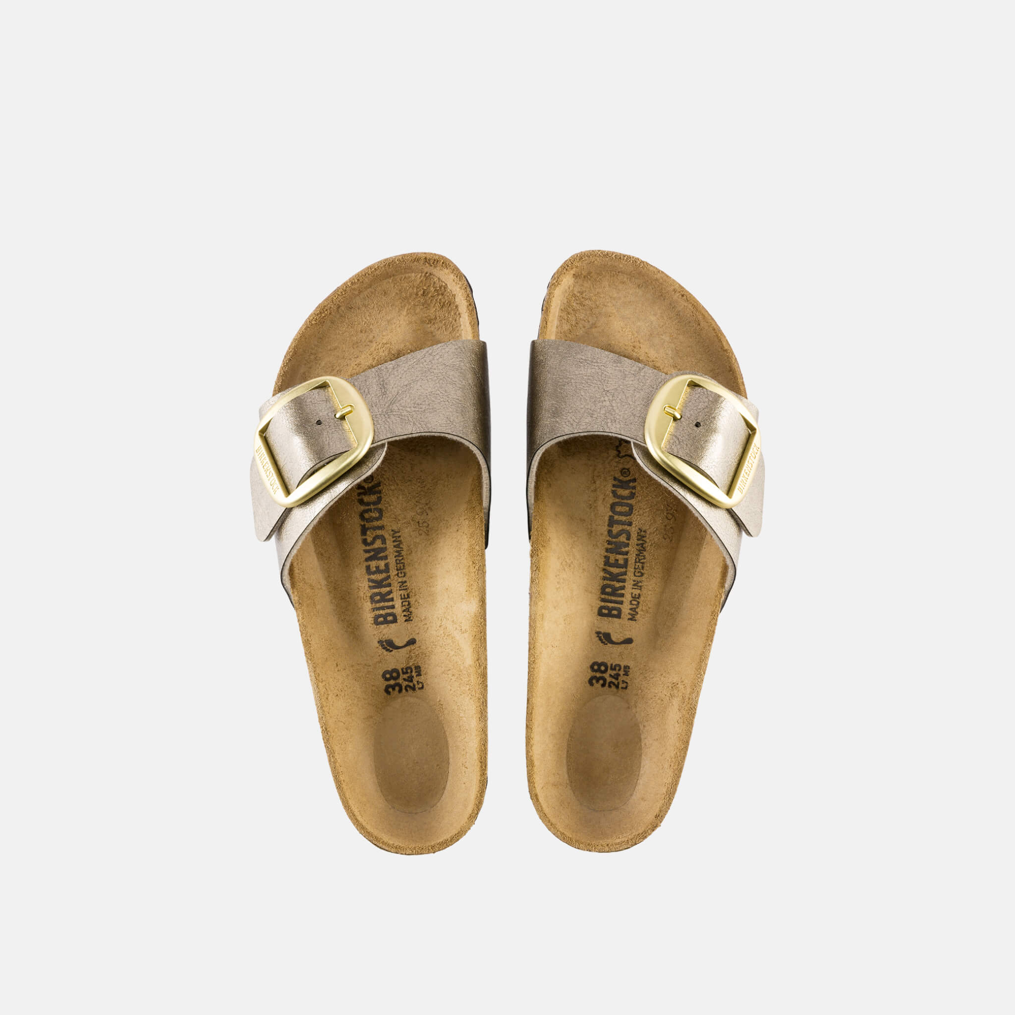 Papuci Regular Birkenstock Madrid Big Buckle Graceful auriu