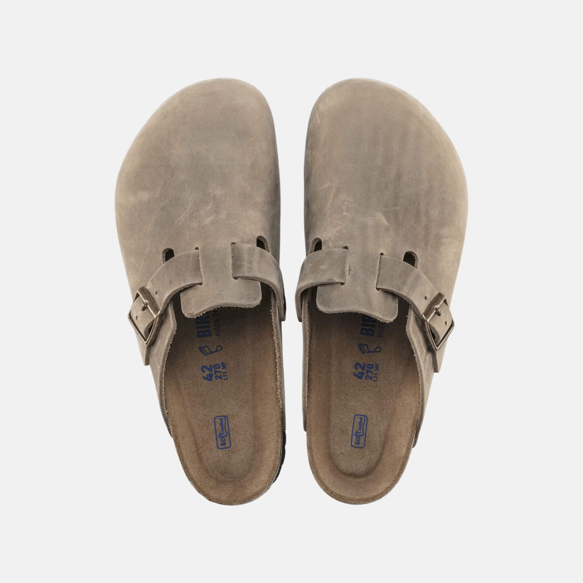 Papuci Regular Boston Soft Footbed Natural Leather Oiled maro