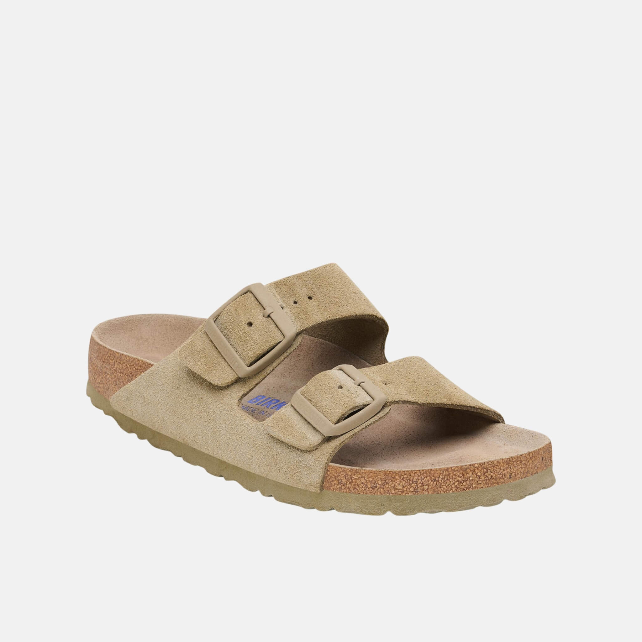 Papuci Regular Arizona Soft Footbed Suede Leather verde