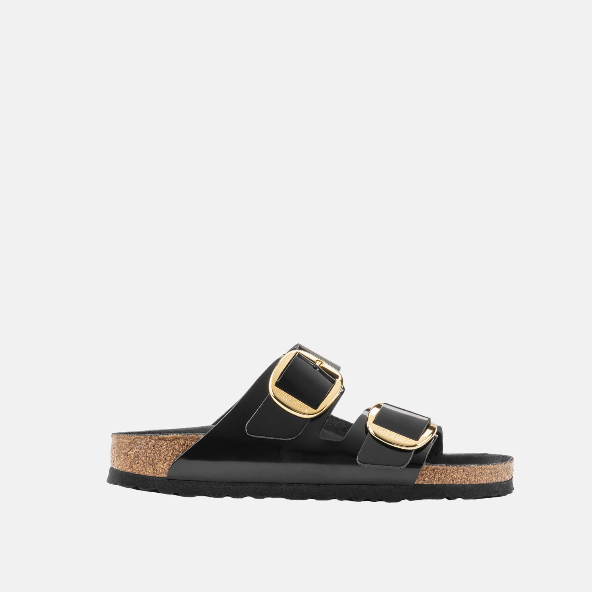 Papuci Regular Birkenstock Arizona Big Buckle High Shine Leather negru