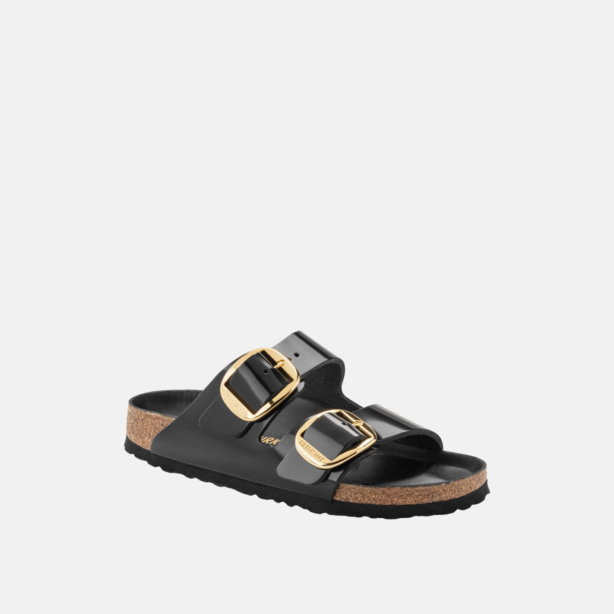 Papuci Regular Birkenstock Arizona Big Buckle High Shine Leather negru