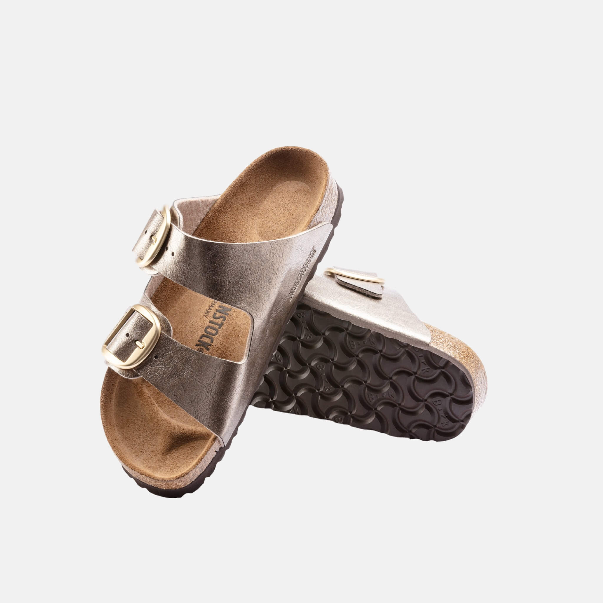 Papuci Regular Birkenstock Arizona Big Buckle Graceful auriu