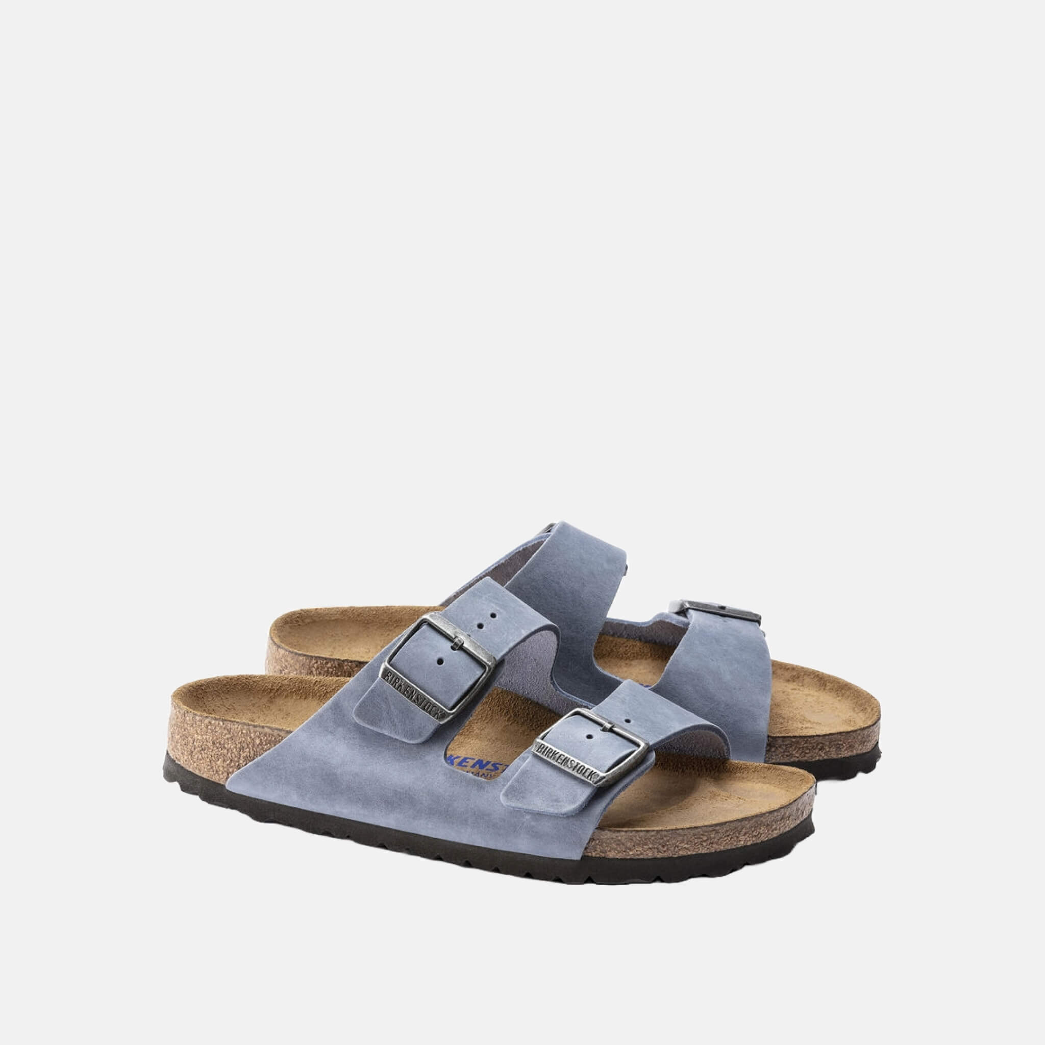 Papuci Birkenstock Arizona Soft Footbed Oiled Leather albastru