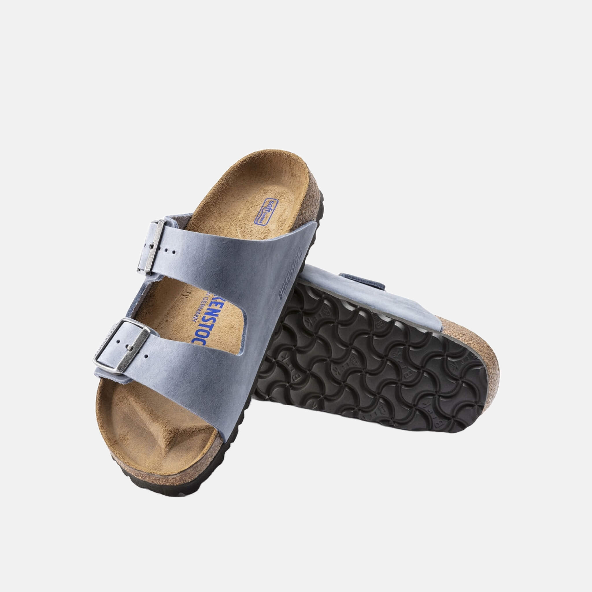 Papuci Birkenstock Arizona Soft Footbed Oiled Leather albastru
