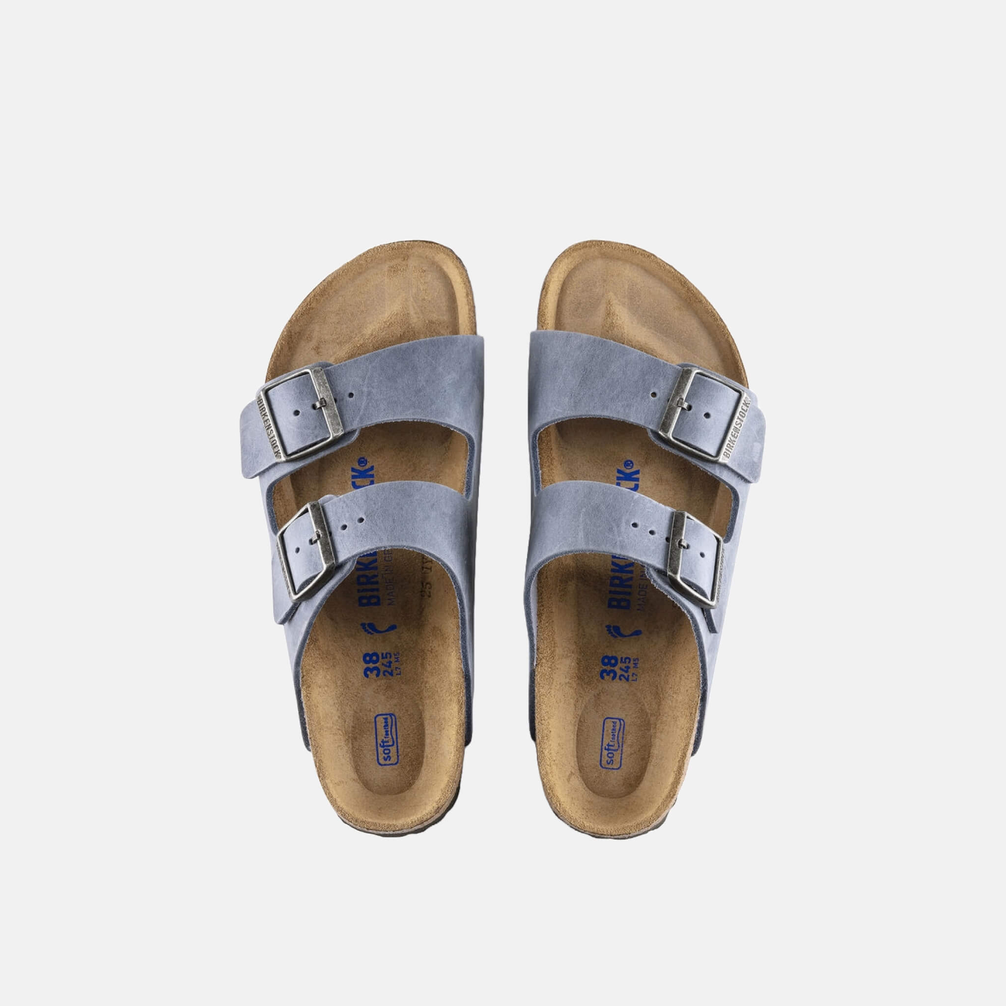 Papuci Birkenstock Arizona Soft Footbed Oiled Leather albastru