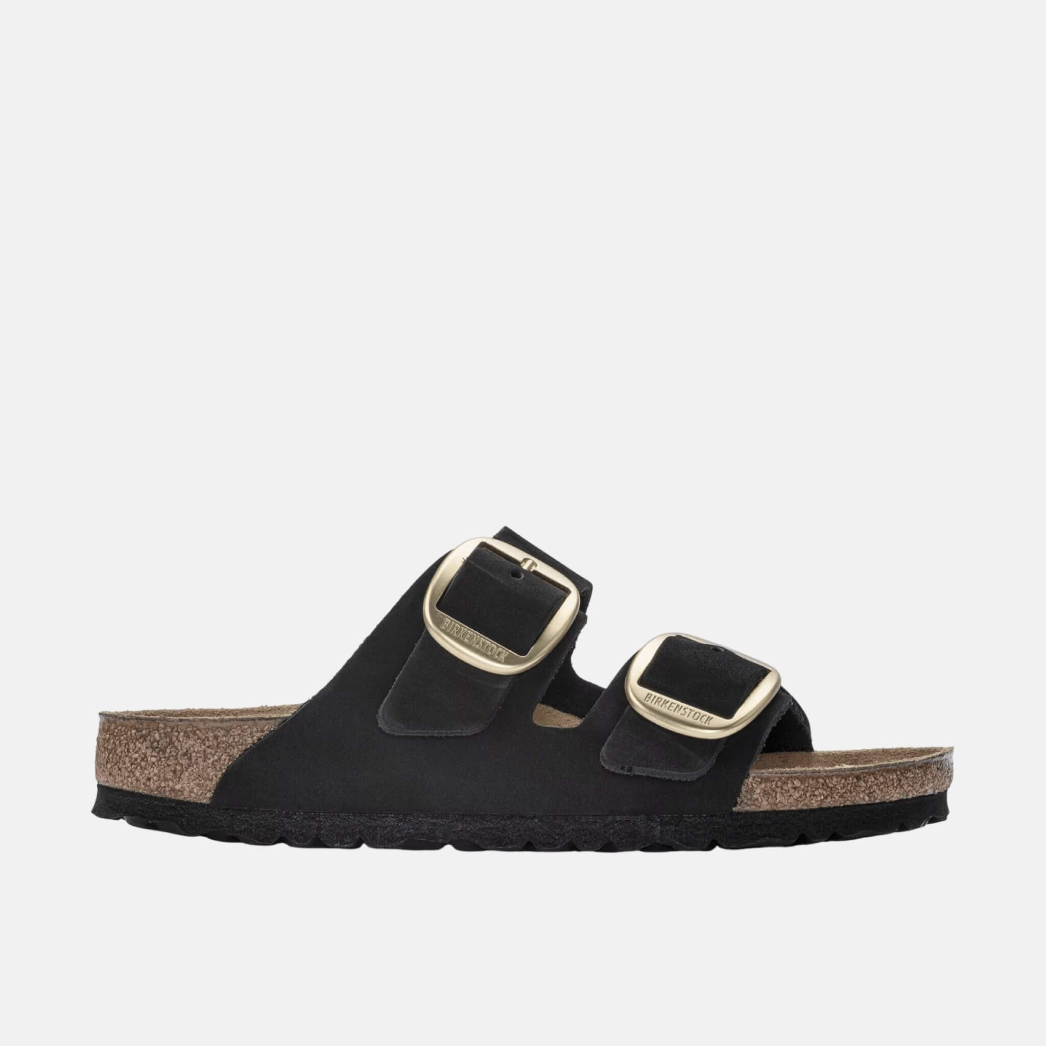 Papuci Regular Birkenstock Arizona Big Buckle Nubuck Leather negru