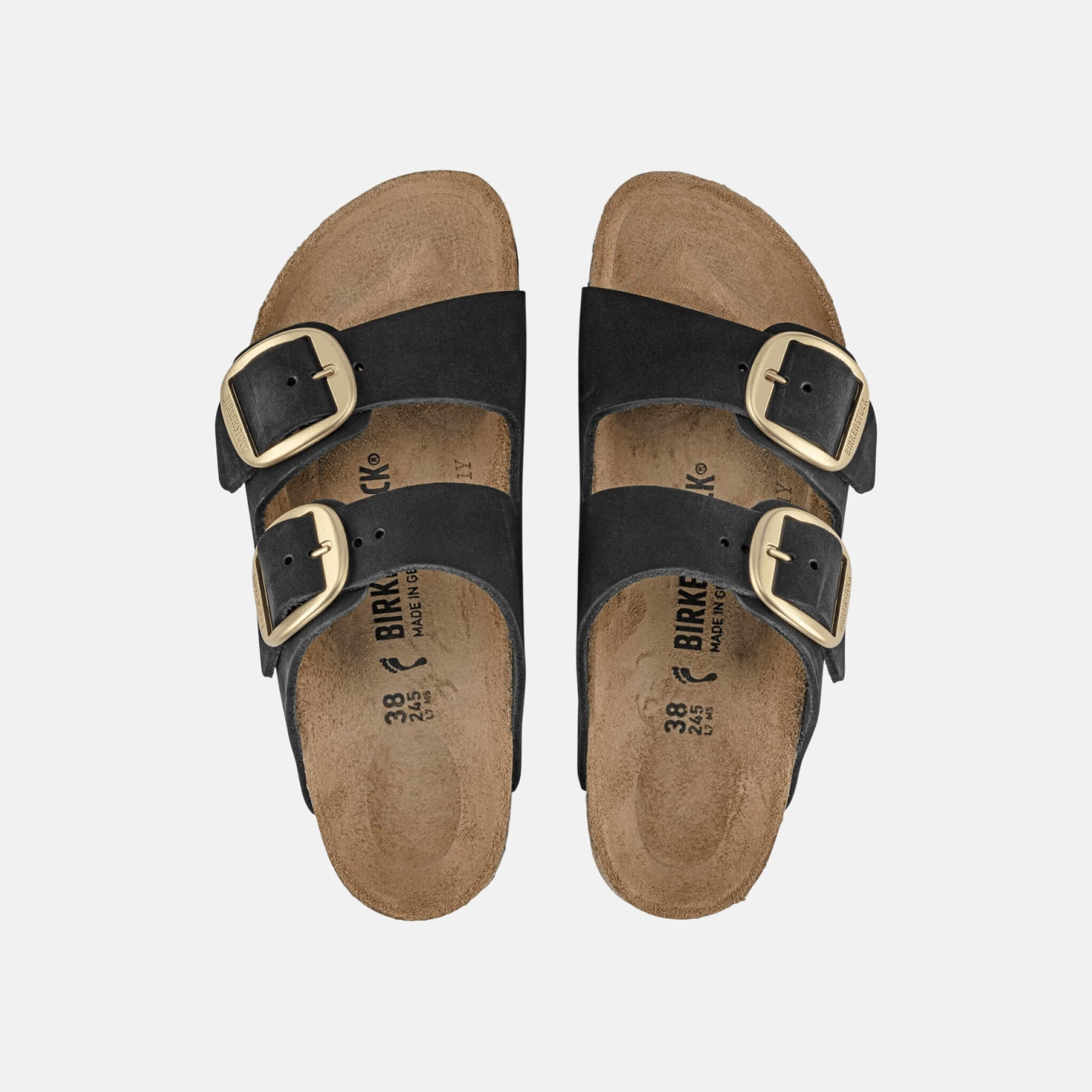 Papuci Regular Birkenstock Arizona Big Buckle Nubuck Leather negru