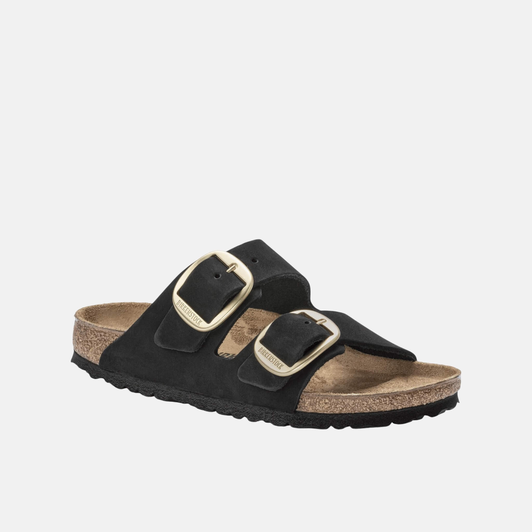 Papuci Regular Birkenstock Arizona Big Buckle Nubuck Leather negru