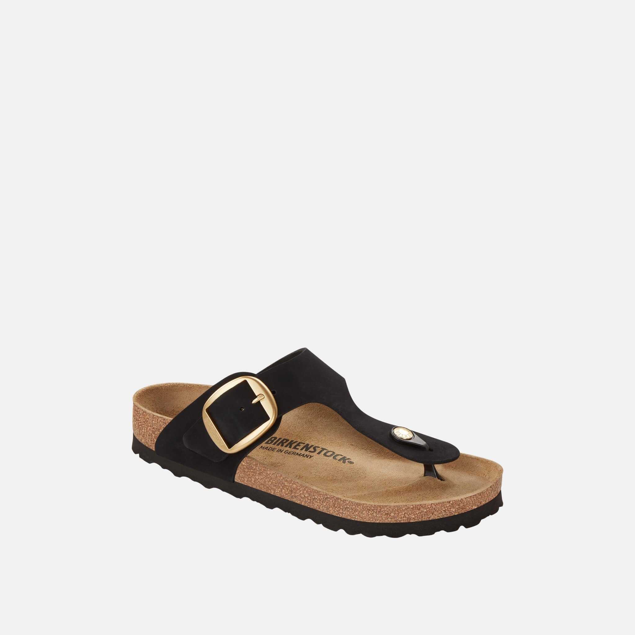 Șlapi Regular Birkenstock Gizeh Big Buckle Nubuck Leather negru
