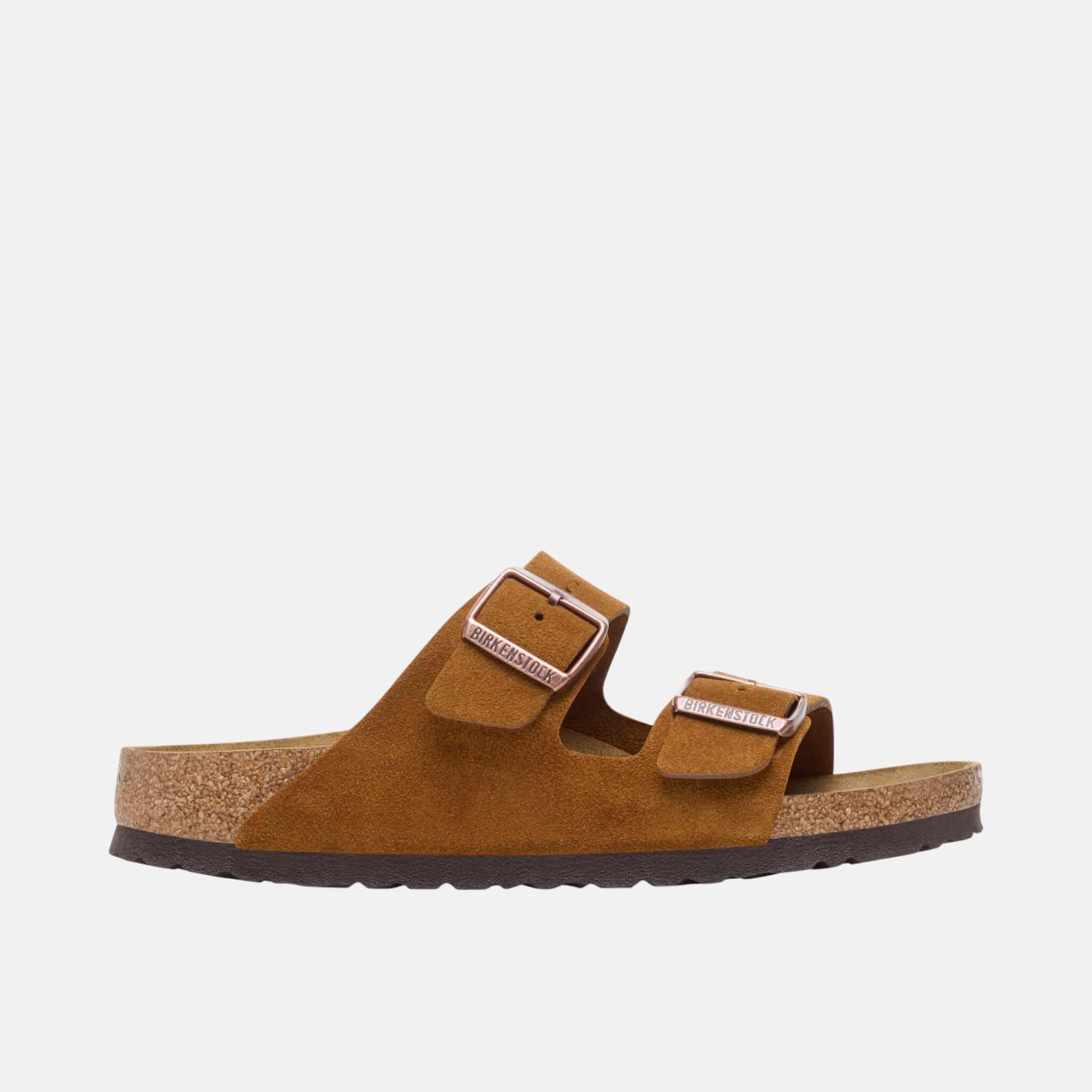 Papuci Regular Birkenstock Arizona Suede Leather maro