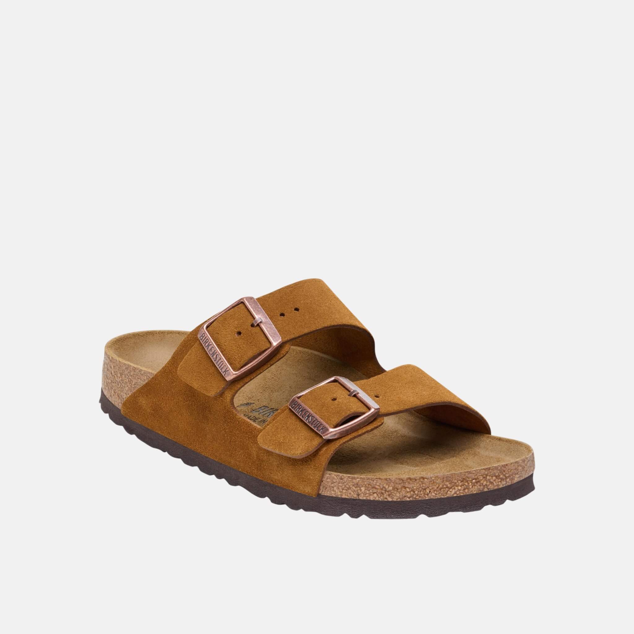 Papuci Regular Birkenstock Arizona Suede Leather maro