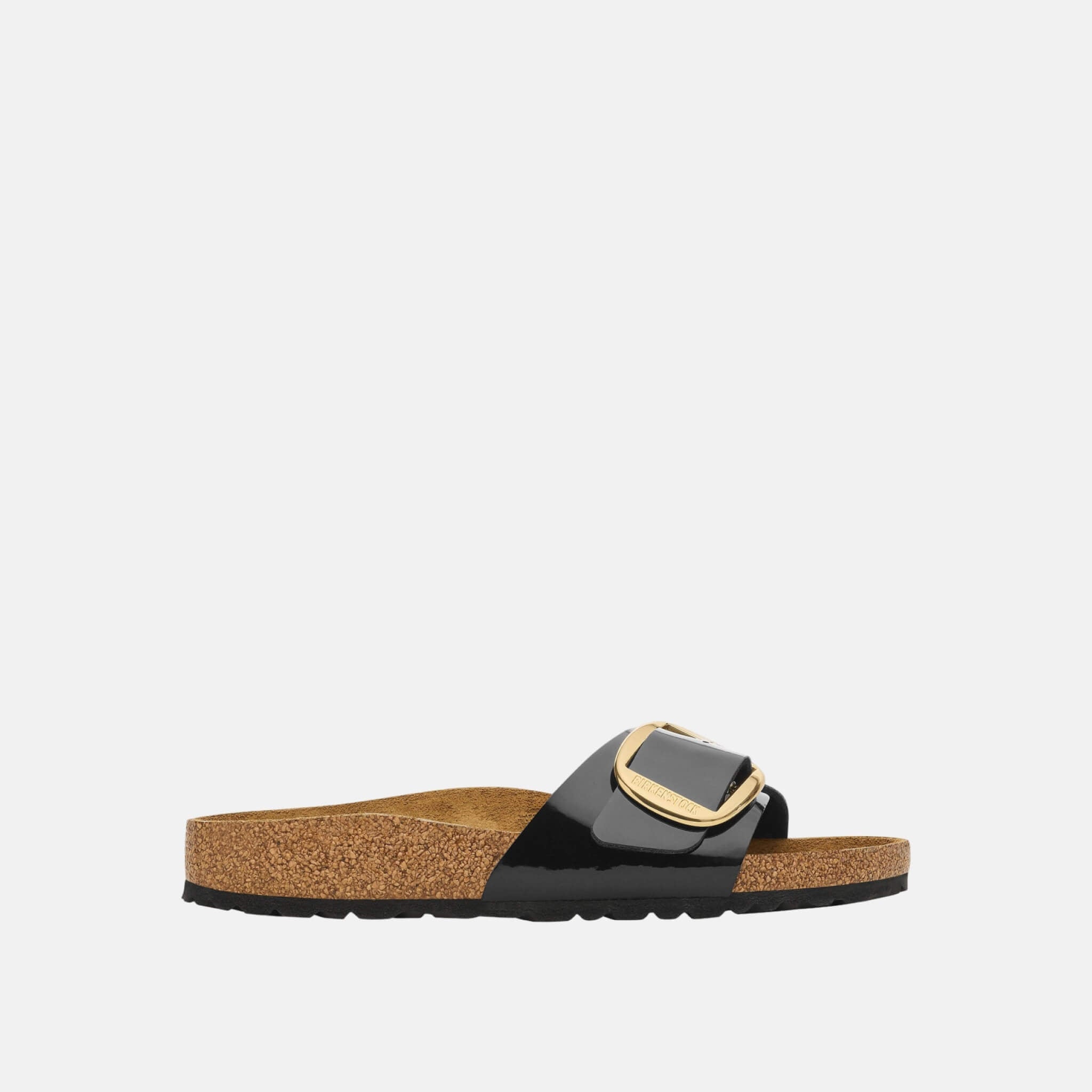 Papuci Regular Birkenstock Madrid Big Buckle Birko-Flor Patent negru