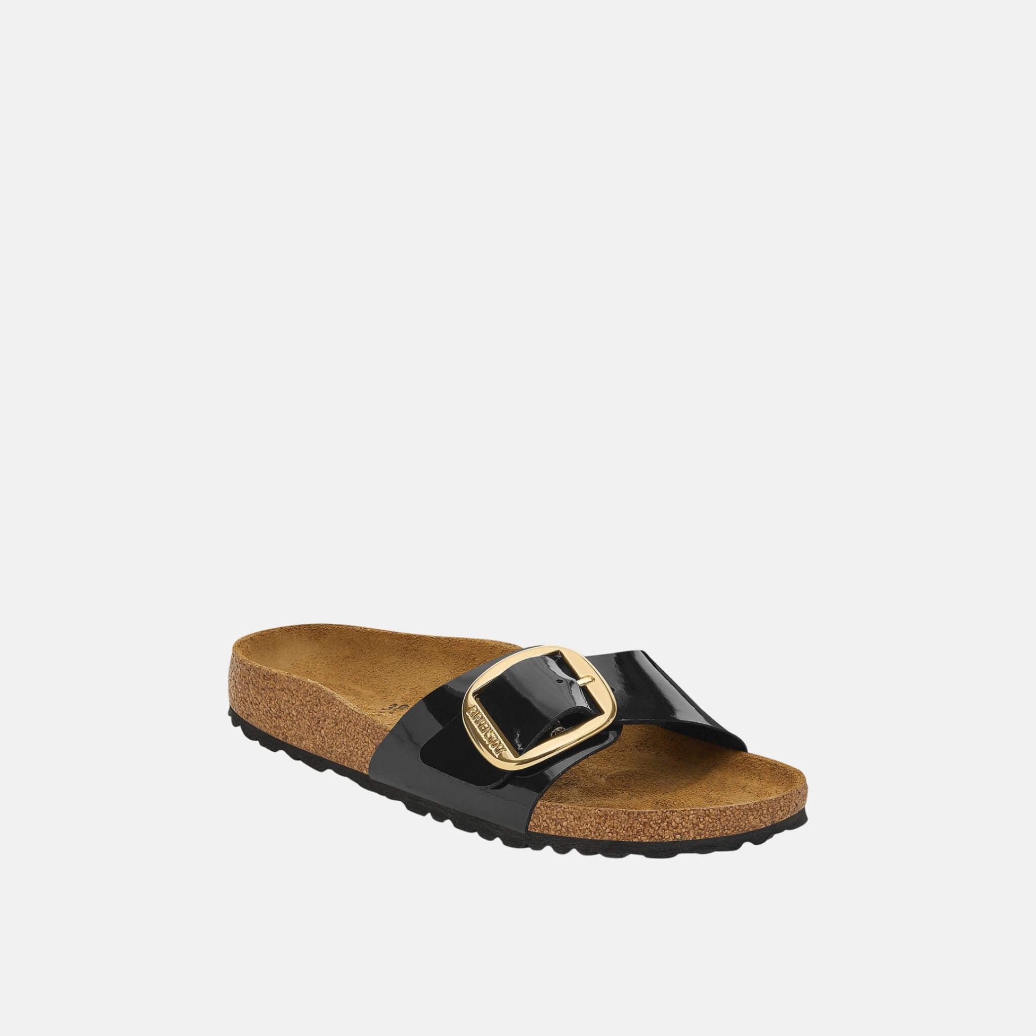 Papuci Regular Birkenstock Madrid Big Buckle Birko-Flor Patent negru