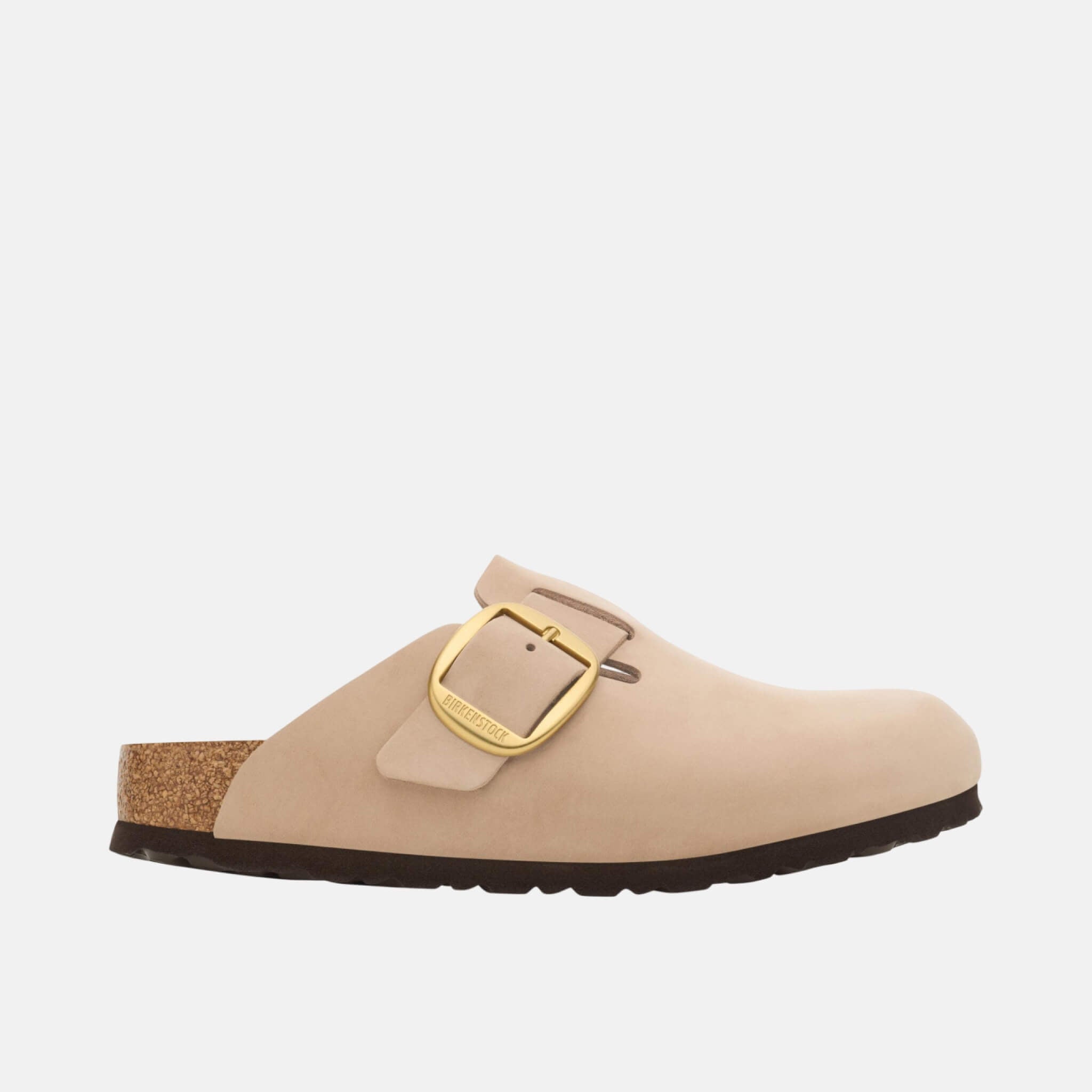 Saboți Regular Boston Big Buckle Nubuk Leather bej