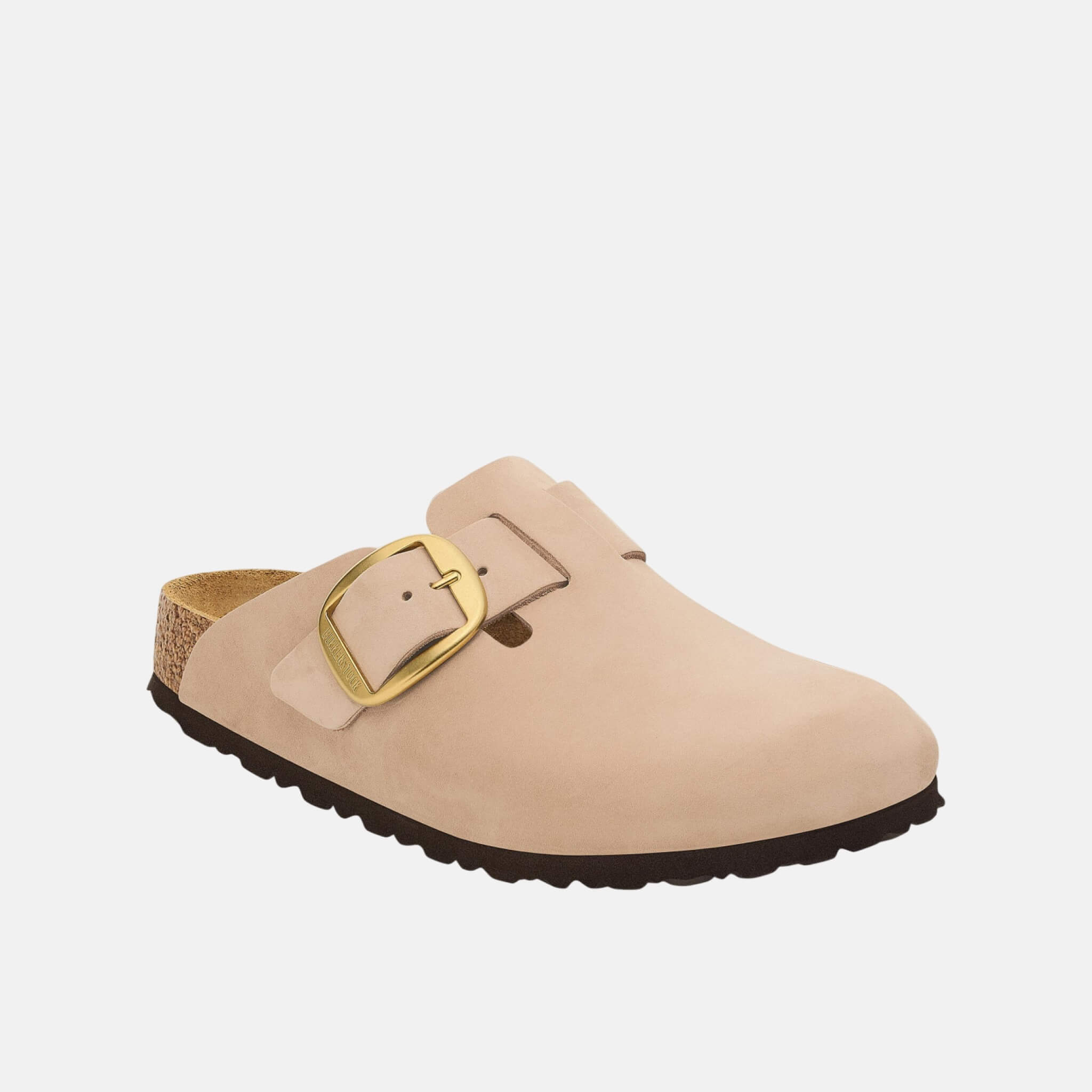 Saboți Regular Boston Big Buckle Nubuk Leather bej