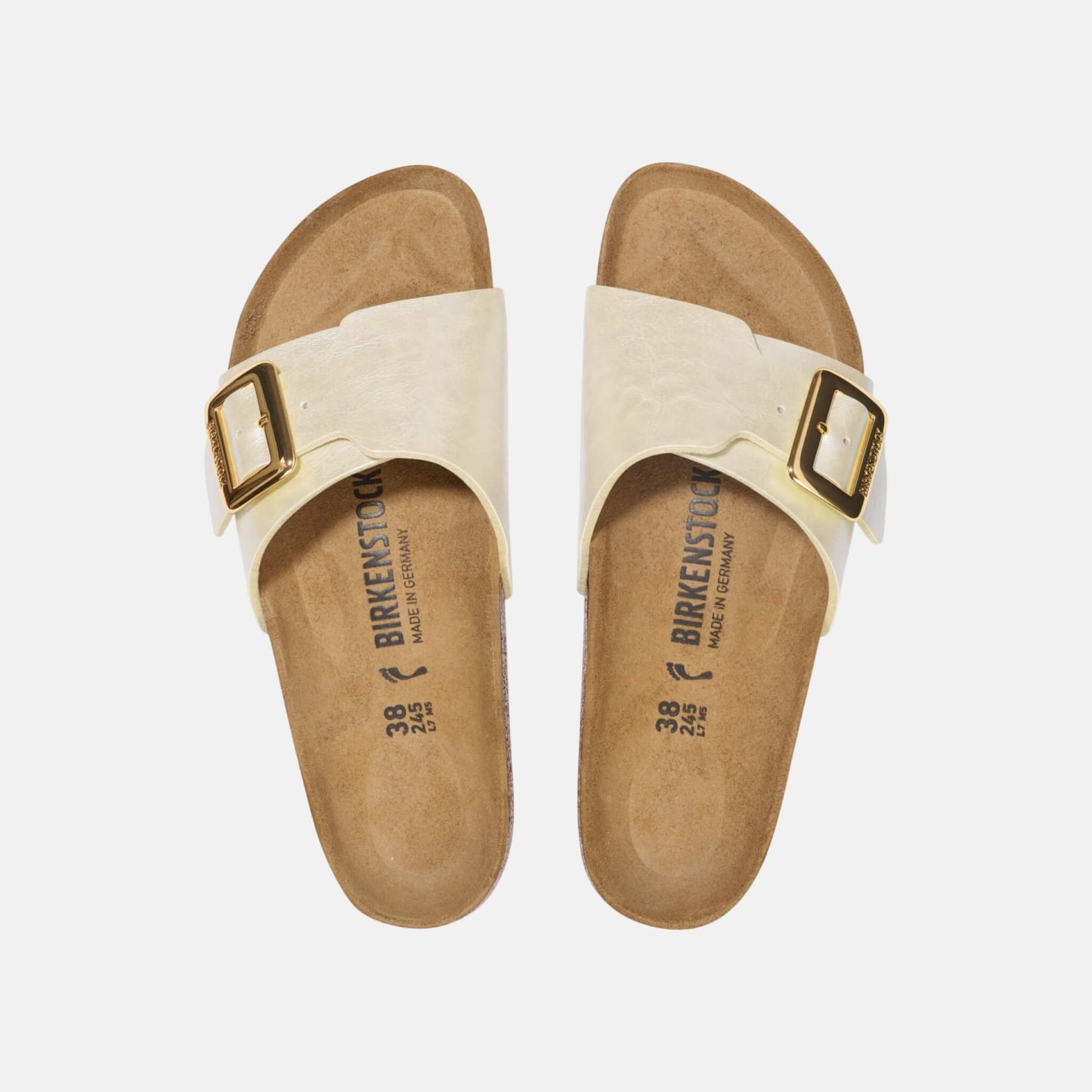 Papuci Regular Catalina Cushion Buckle Birko-Flor bej