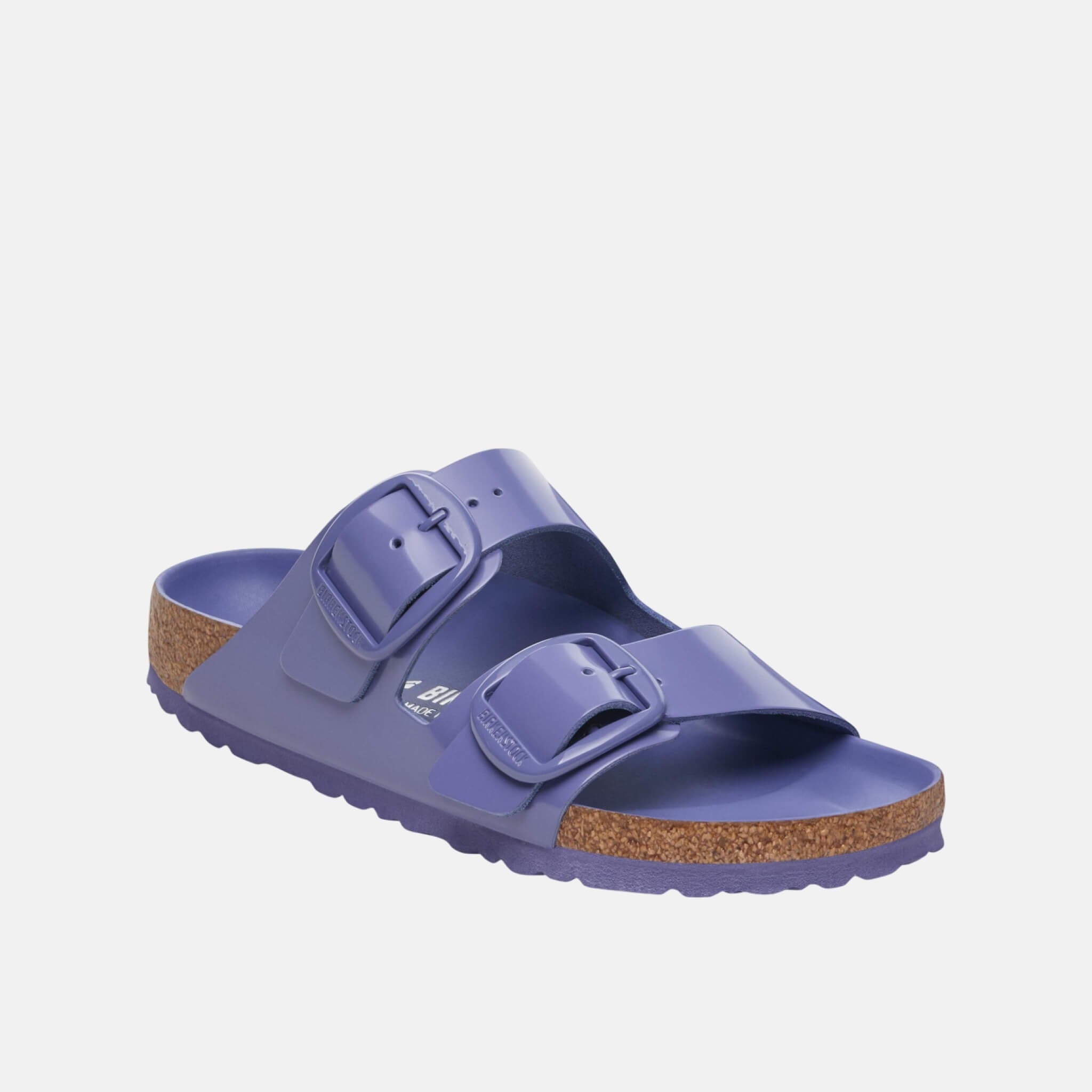 Papuci Regular Arizona Big Buckle Natural Leather Patent mov