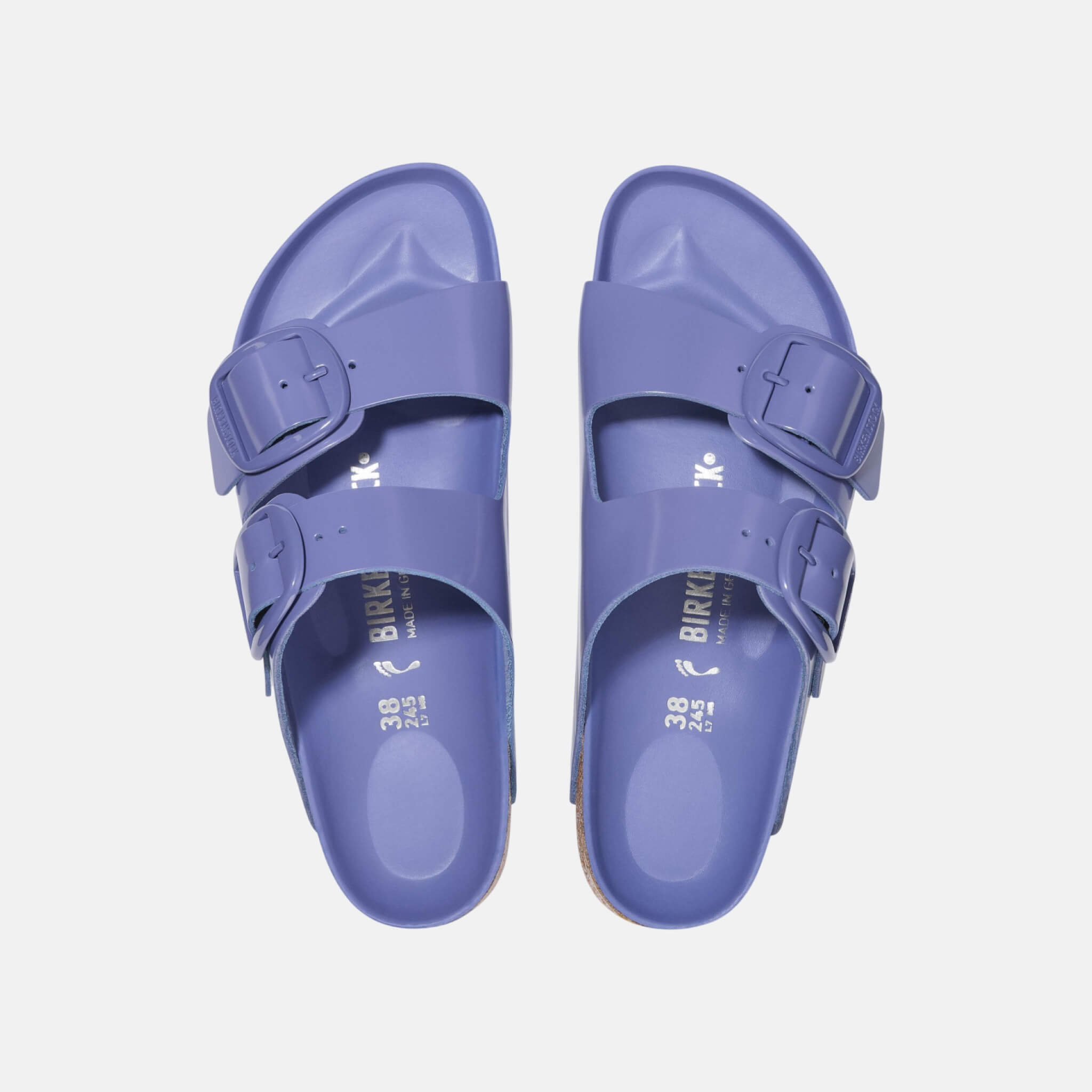 Papuci Regular Arizona Big Buckle Natural Leather Patent mov