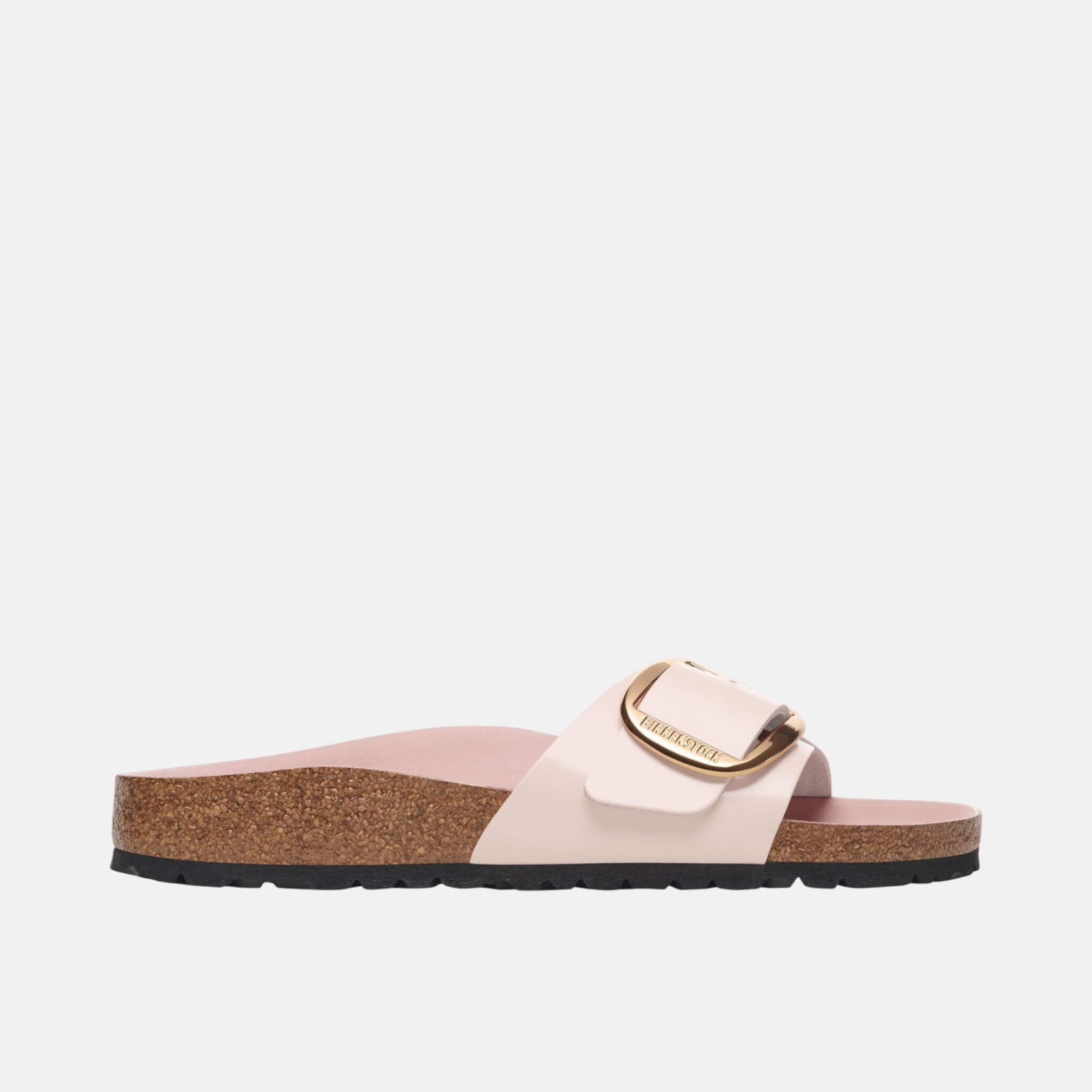 Papuci Regular Madrid Big Buckle Natural Leather Patent roz