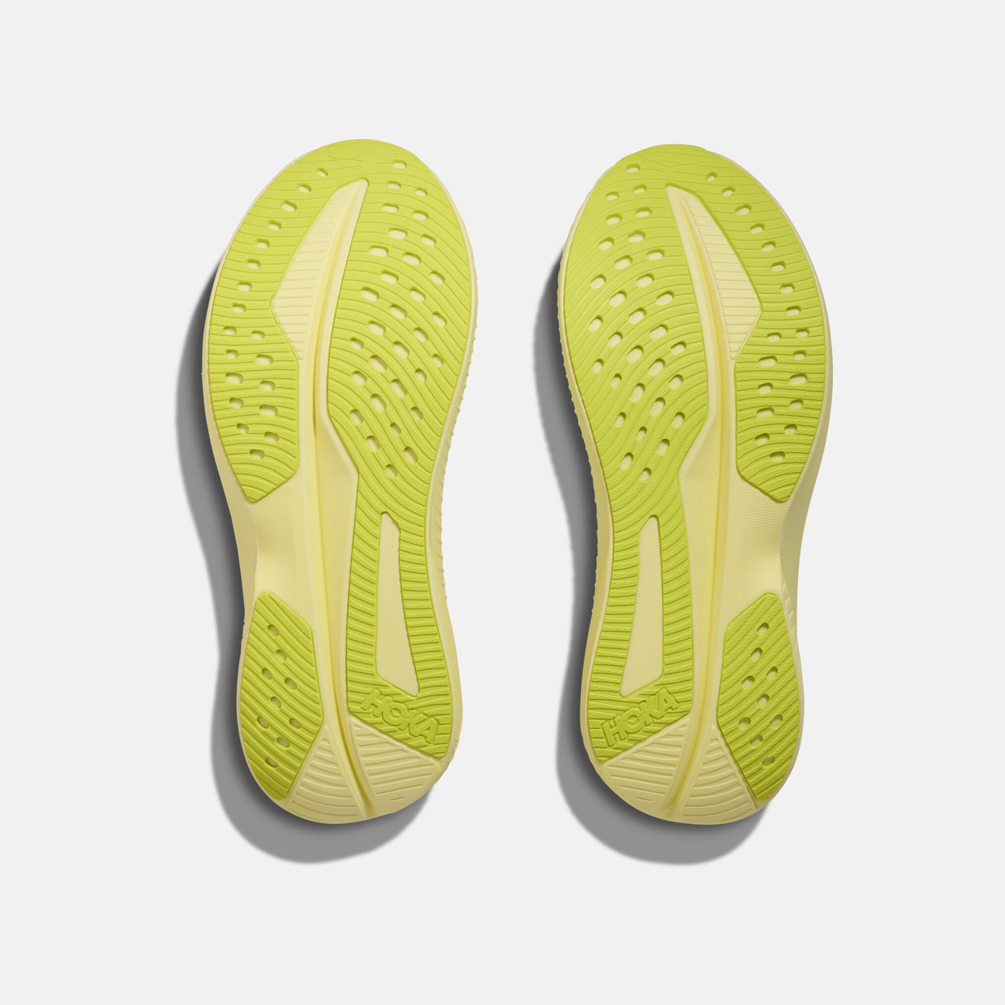 Pantofi de alergare alb-galben Hoka Mach 6 de damă