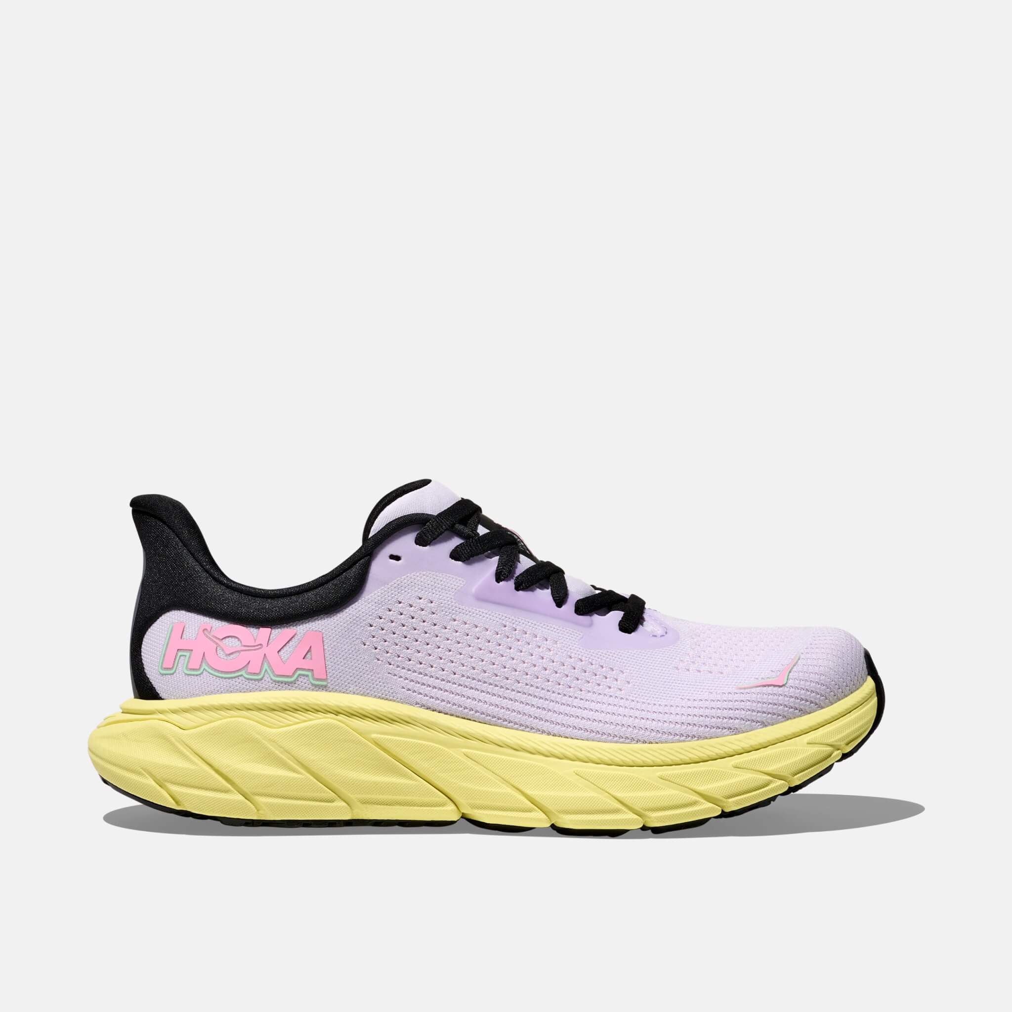 Pantofi sport roz-galben Hoka Arahi 7 de damă