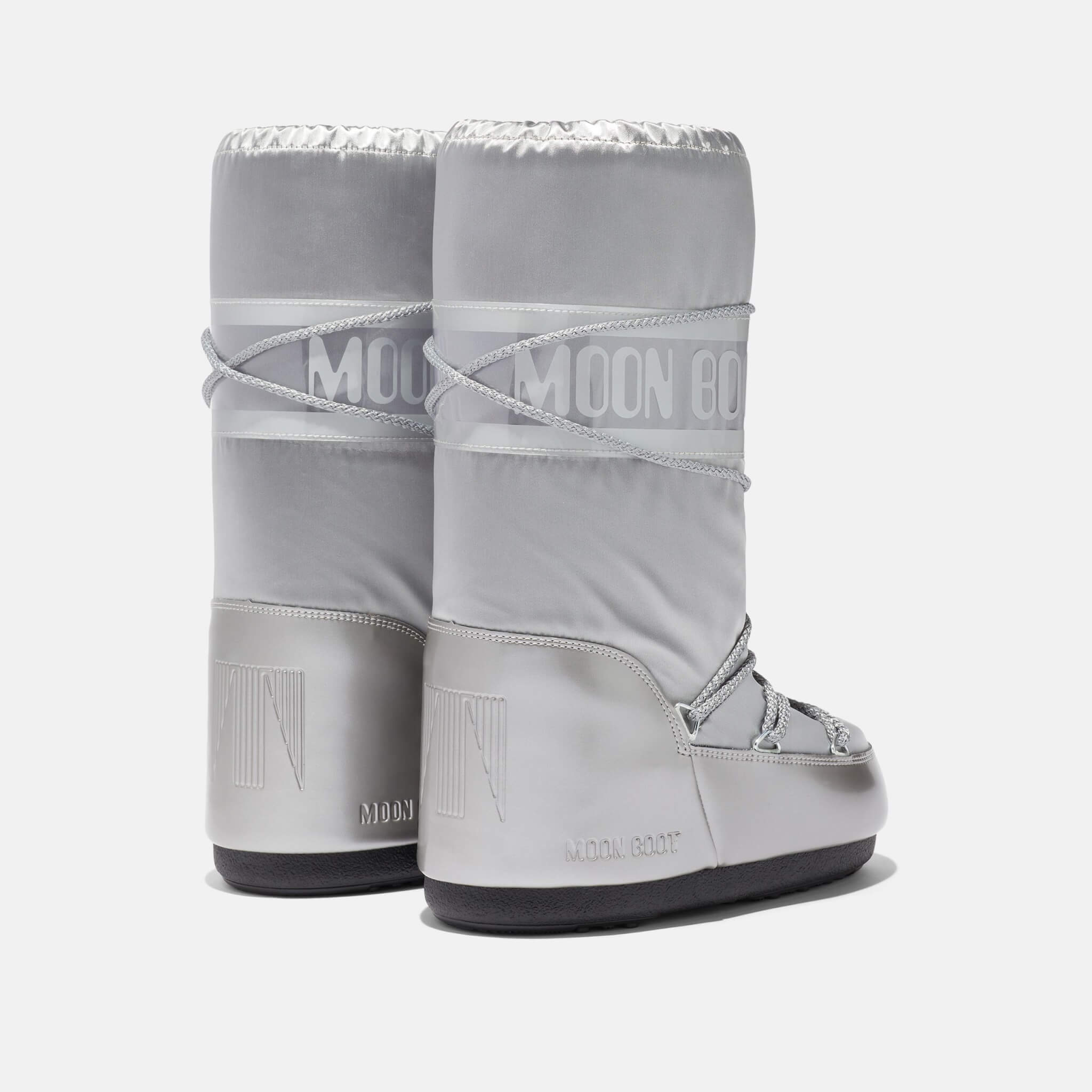 Cizme de iarnă argintii Moon Boot Glance de damă