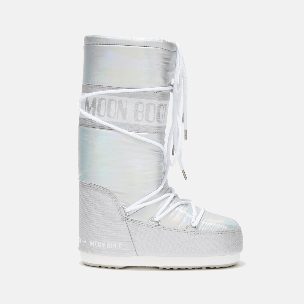 Cizme de iarnă argintii Moon Boot Icon Met de damă