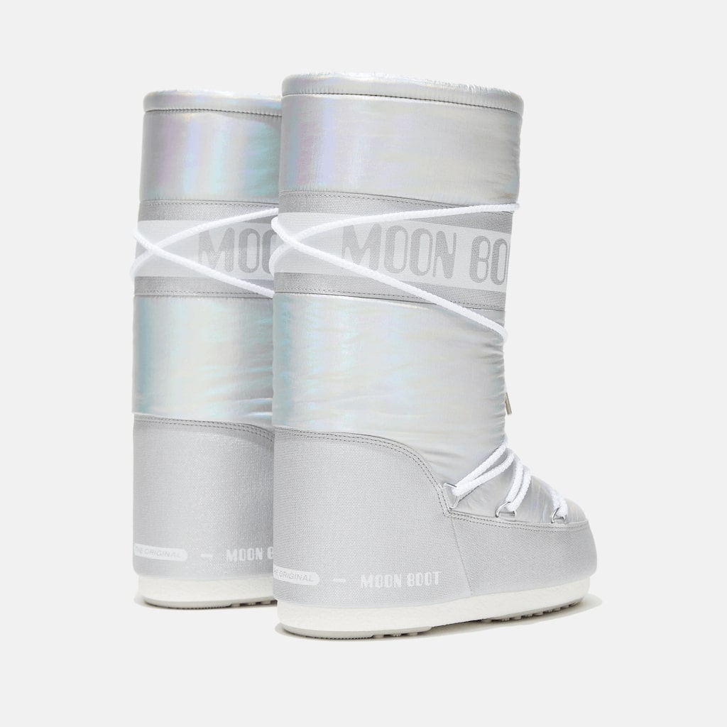 Cizme de iarnă argintii Moon Boot Icon Met de damă