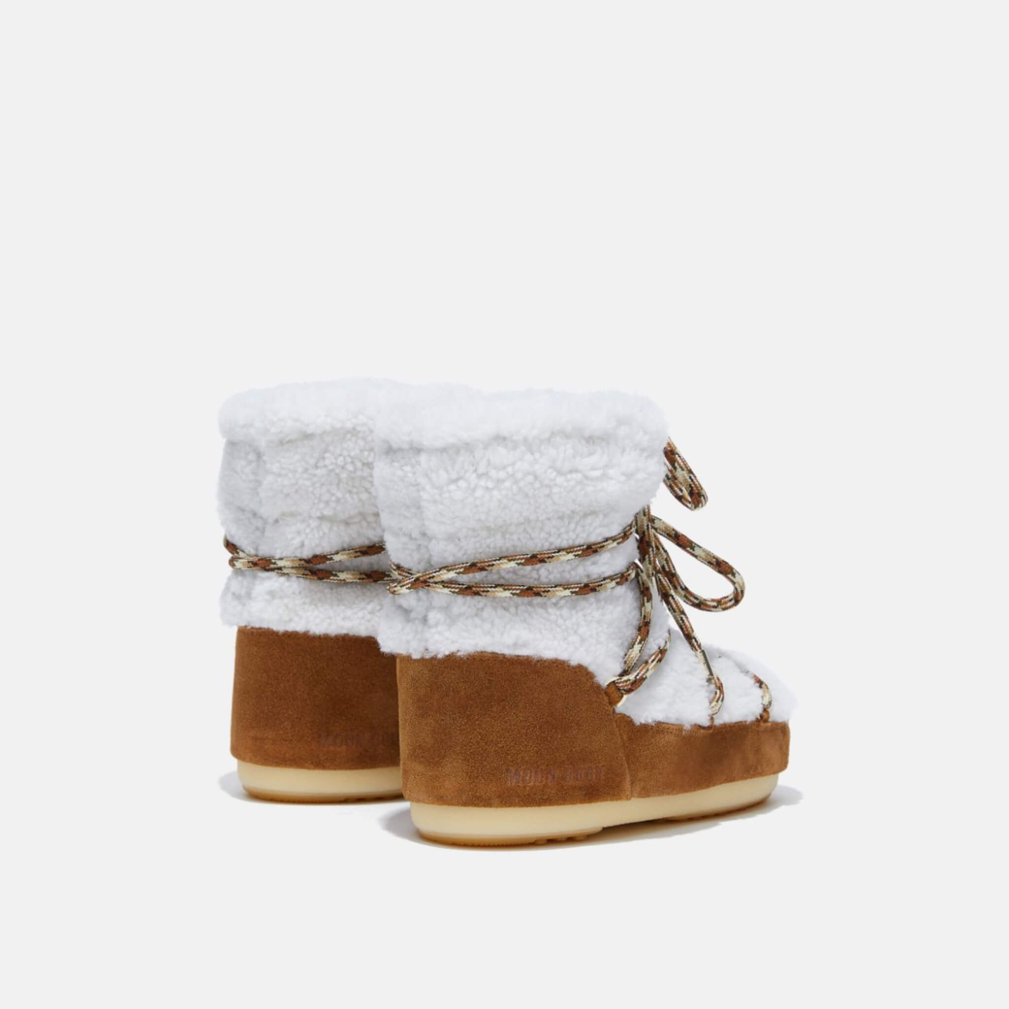 Cizme de iarnă maro-alb Moon Boot Light Low Shearling de damă