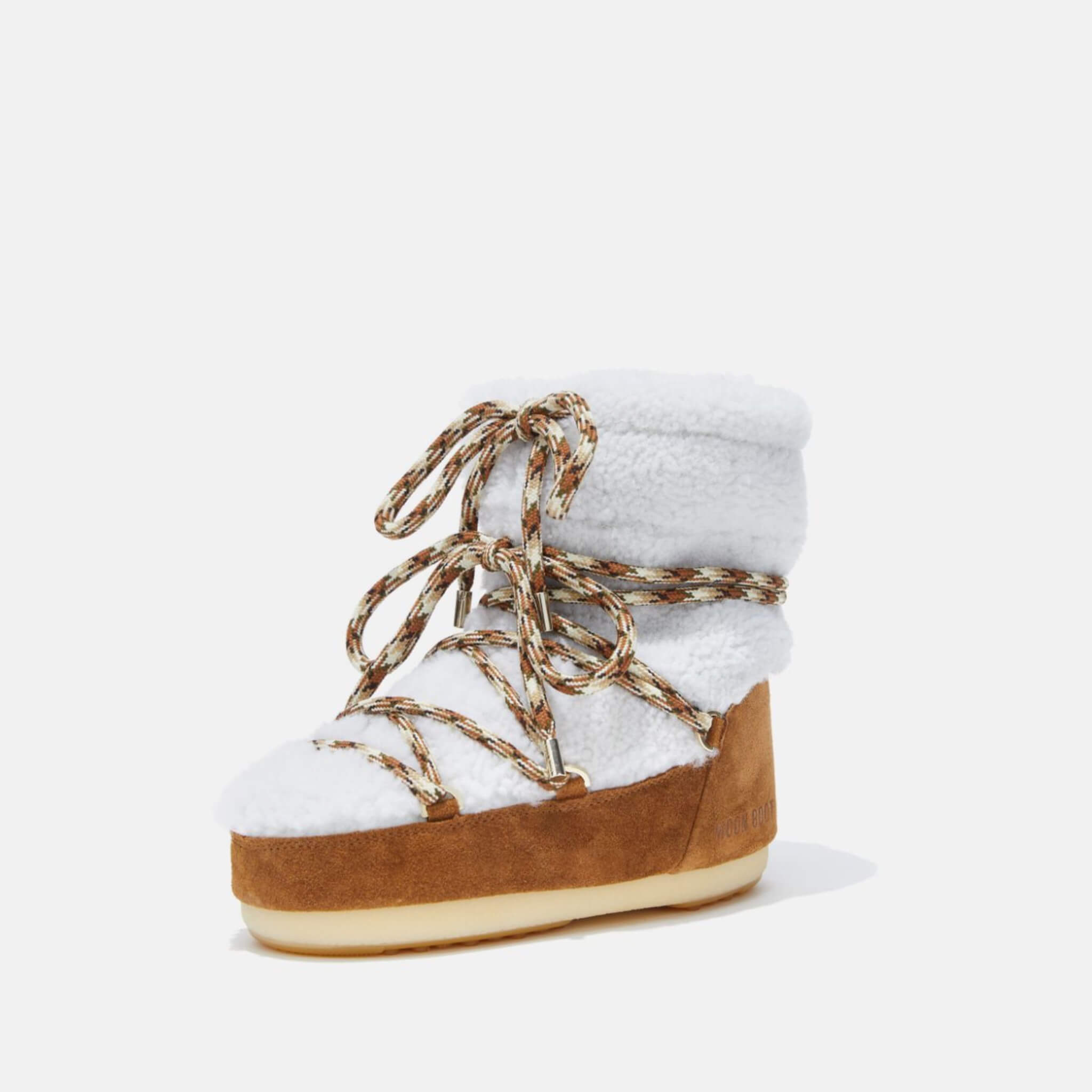 Cizme de iarnă maro-alb Moon Boot Light Low Shearling de damă