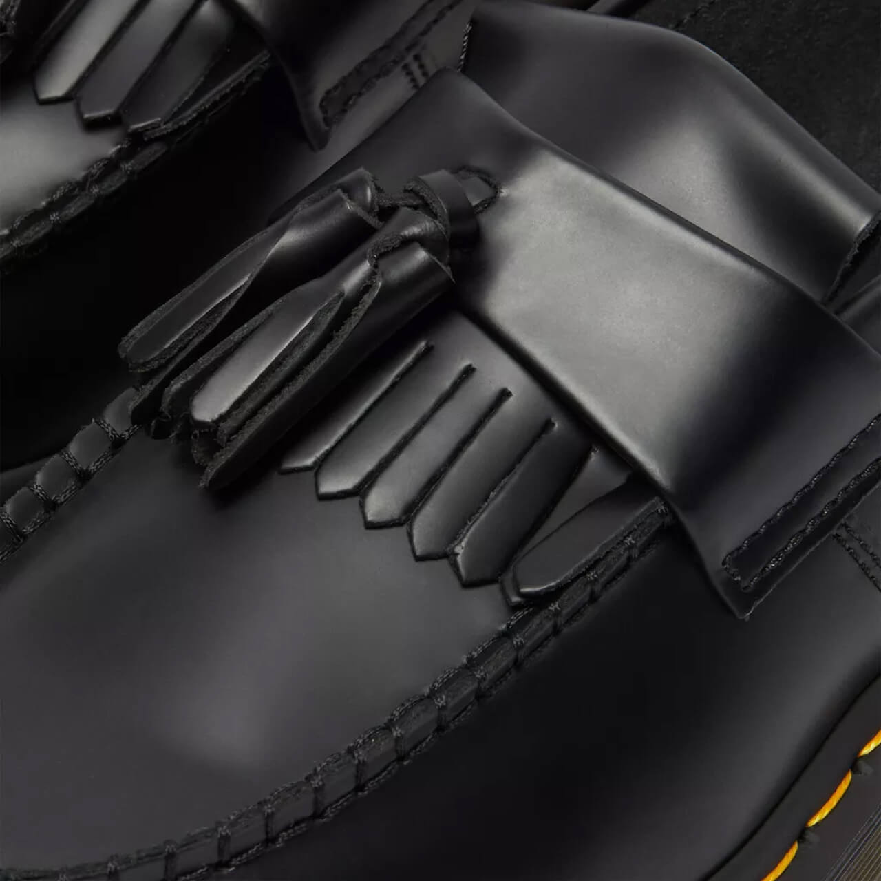 Mocasini negri Dr. Martens Adrian Yellow Stitch