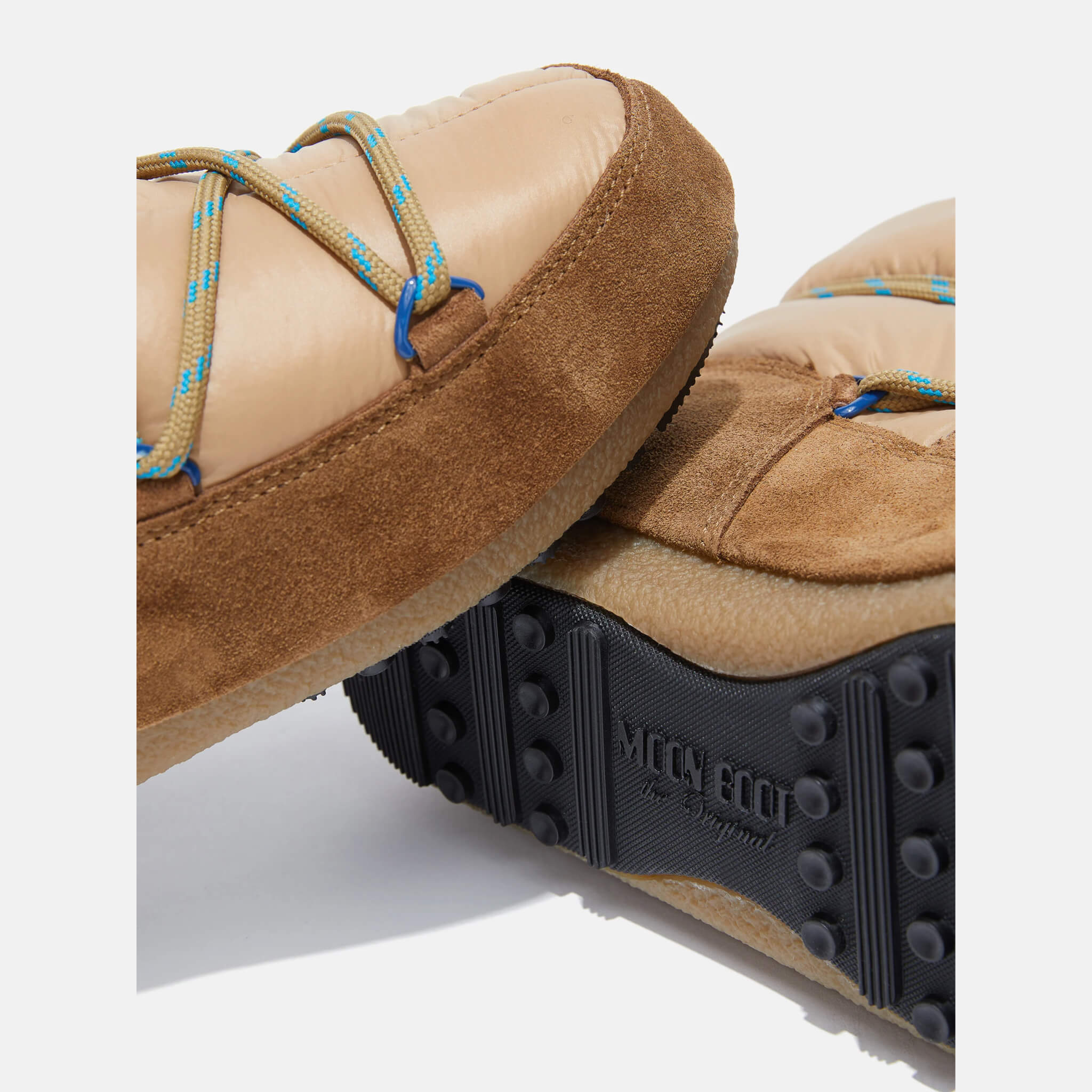 Cizme de iarnă maro Moon Boot Low Suede Nylon de damă