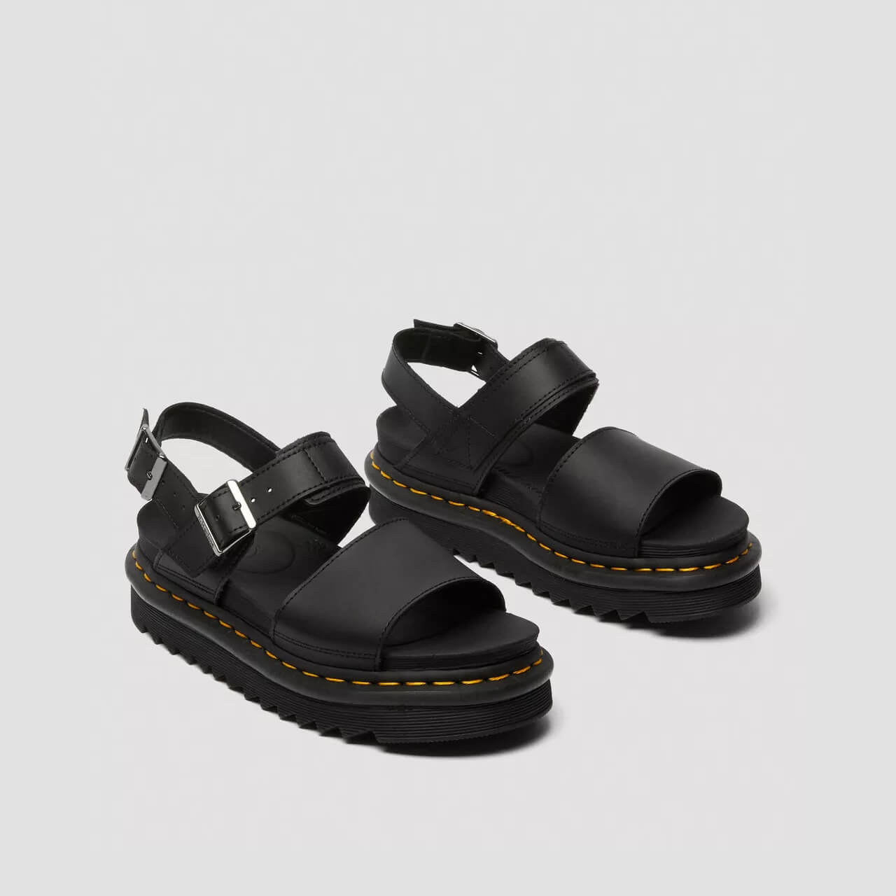 Sandale negre Dr. Martens Voss de damă 1