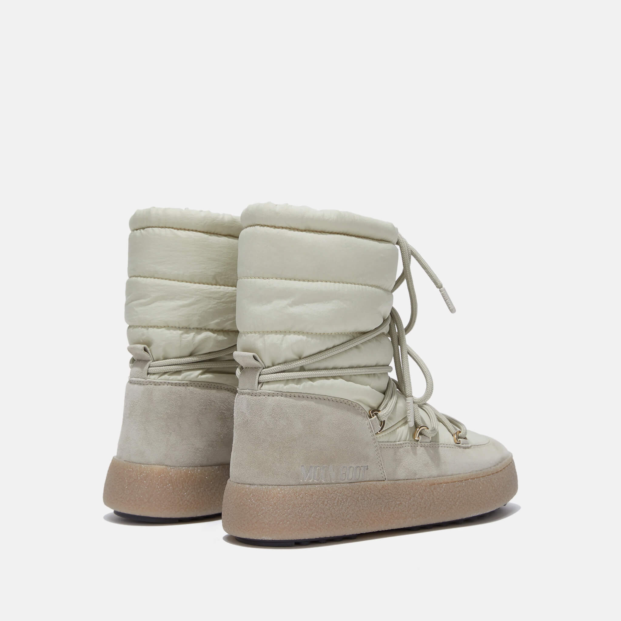 Cizme de iarnă crem Moon Boot Ltrack Suede Nylon de damă
