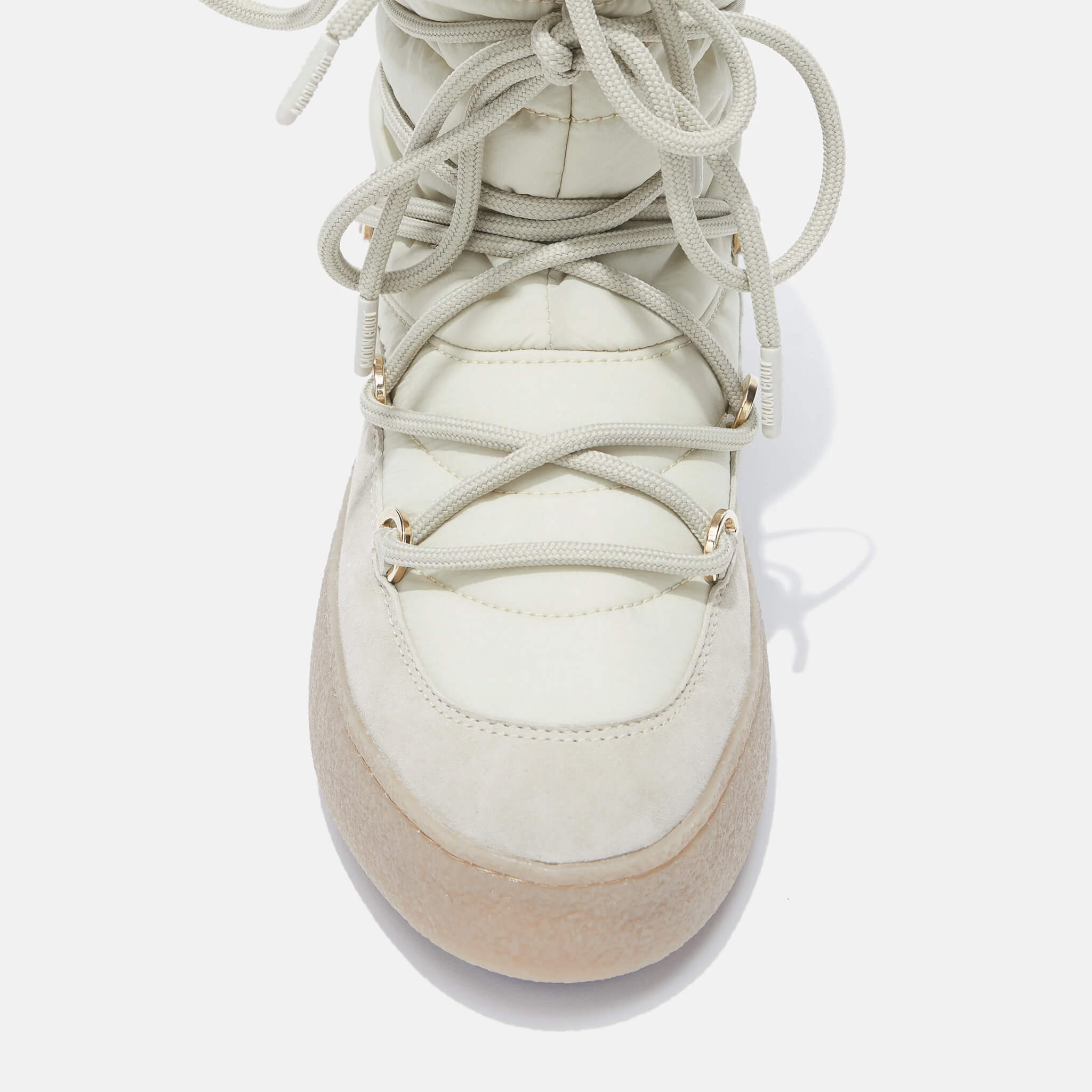 Cizme de iarnă crem Moon Boot Ltrack Suede Nylon de damă