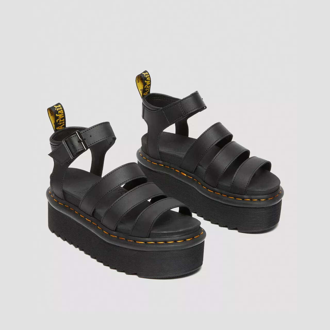 Sandale negre Dr. Martens Blaire Quad de damă