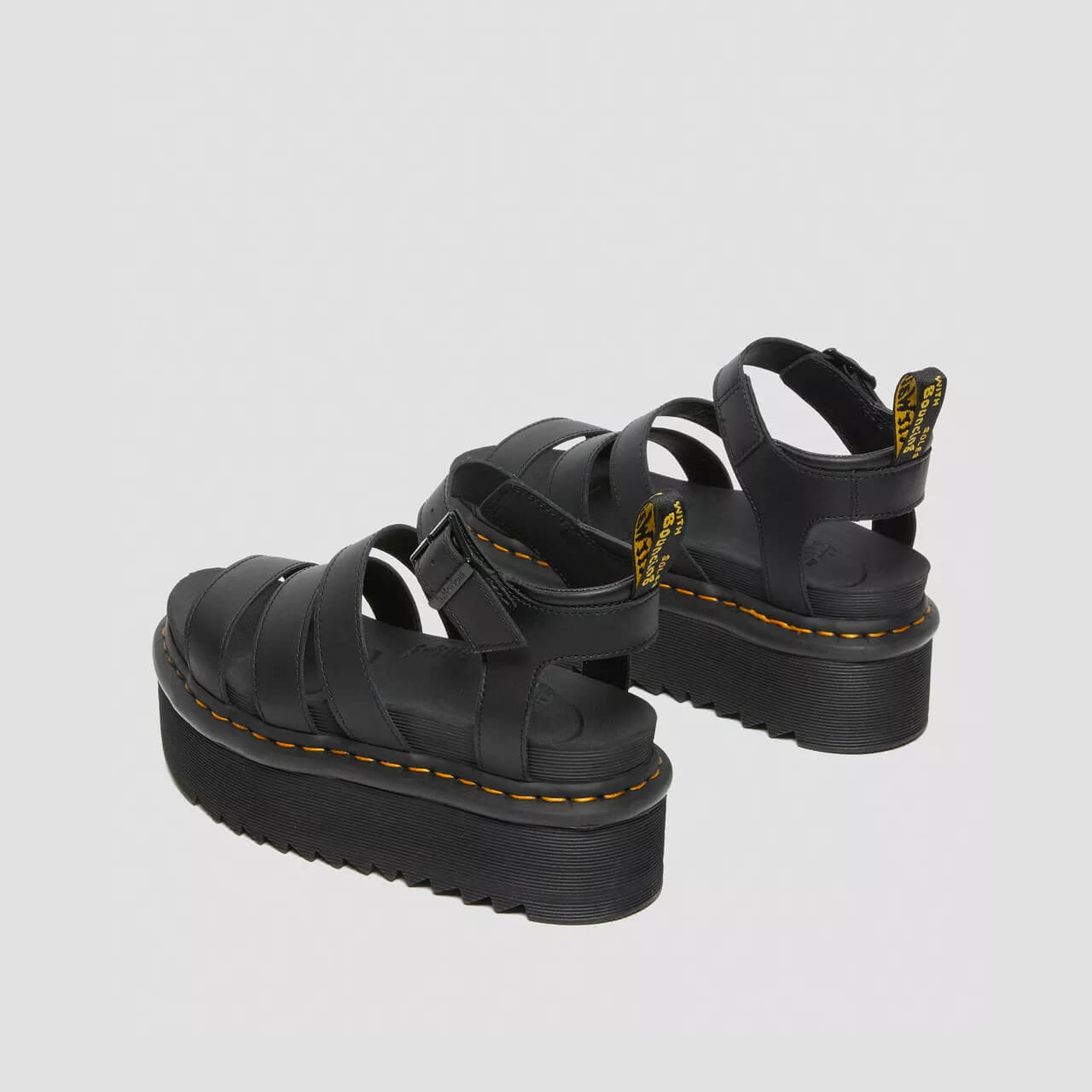 Sandale negre Dr. Martens Blaire Quad de damă