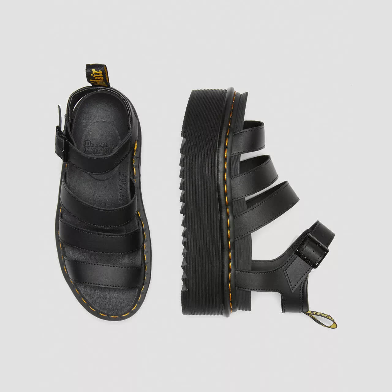 Sandale negre Dr. Martens Blaire Quad de damă