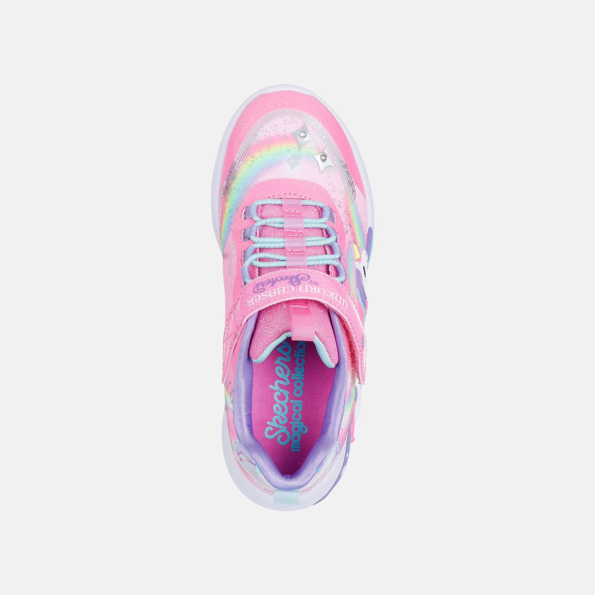 Pantofi sport roz Skechers S-Lights: Unicorn Chaser copii