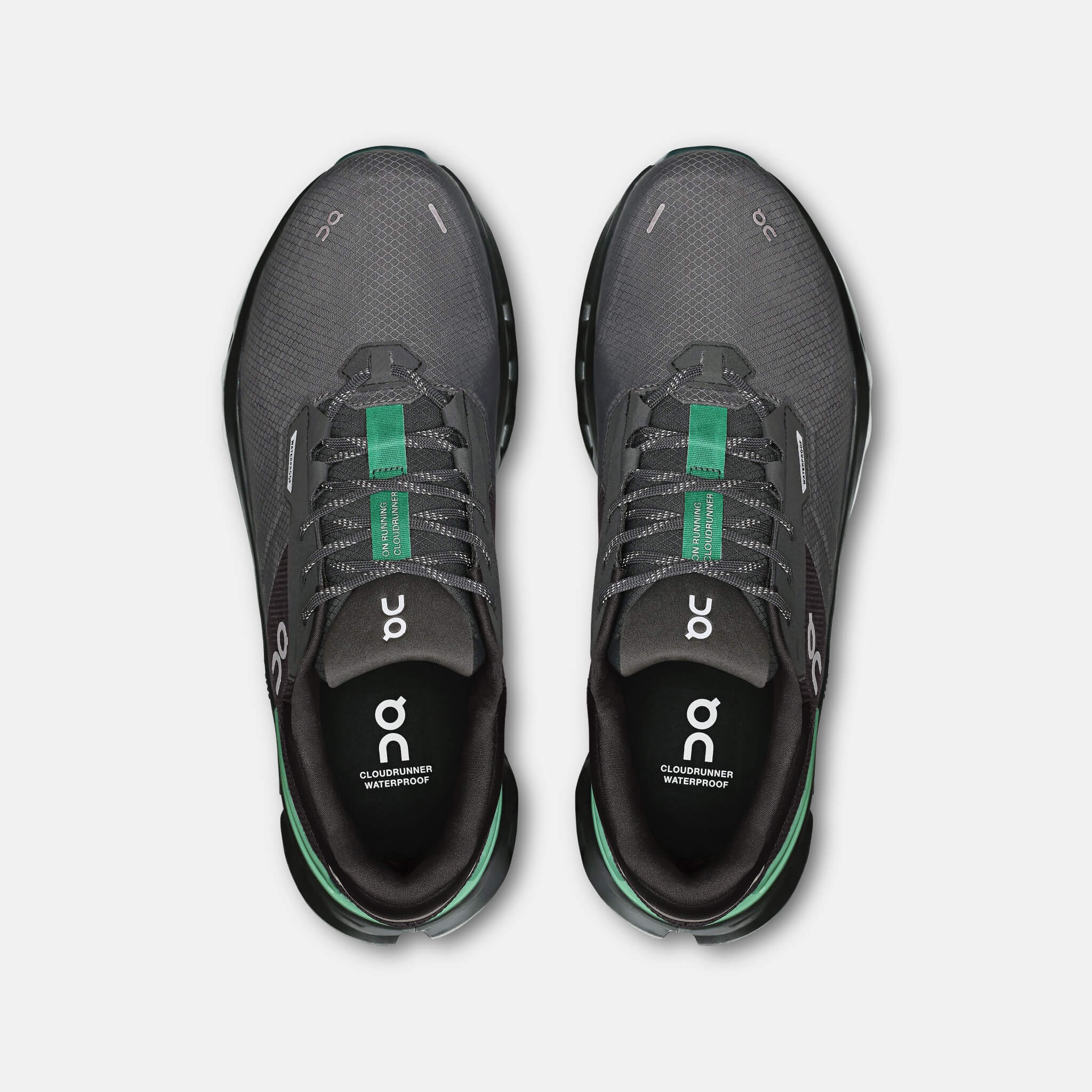 Pantofi de alergare negru-verde On Cloudrunner 2 Waterproof bărbați