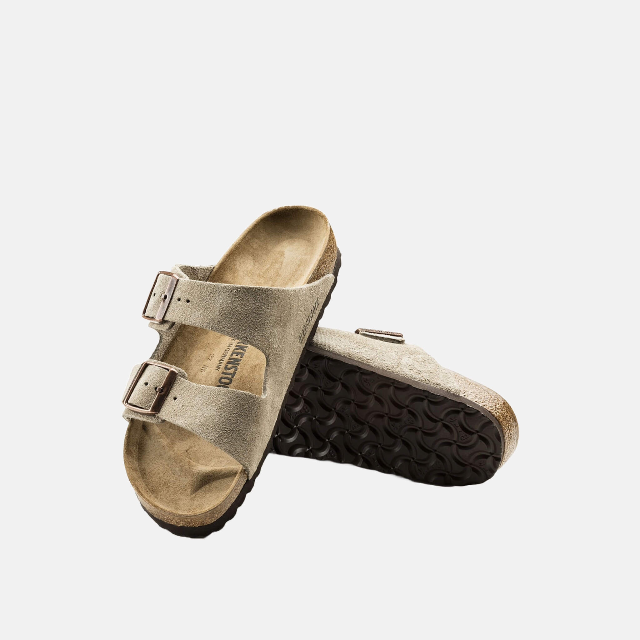 Papuci Regular Birkenstock Arizona Suede Leather maro 1