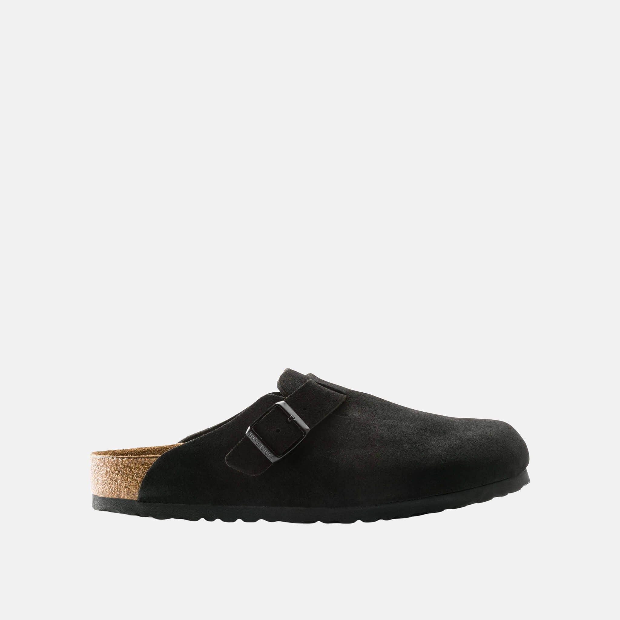 Papuci Birkenstock Boston SFB Suede Leather negru
