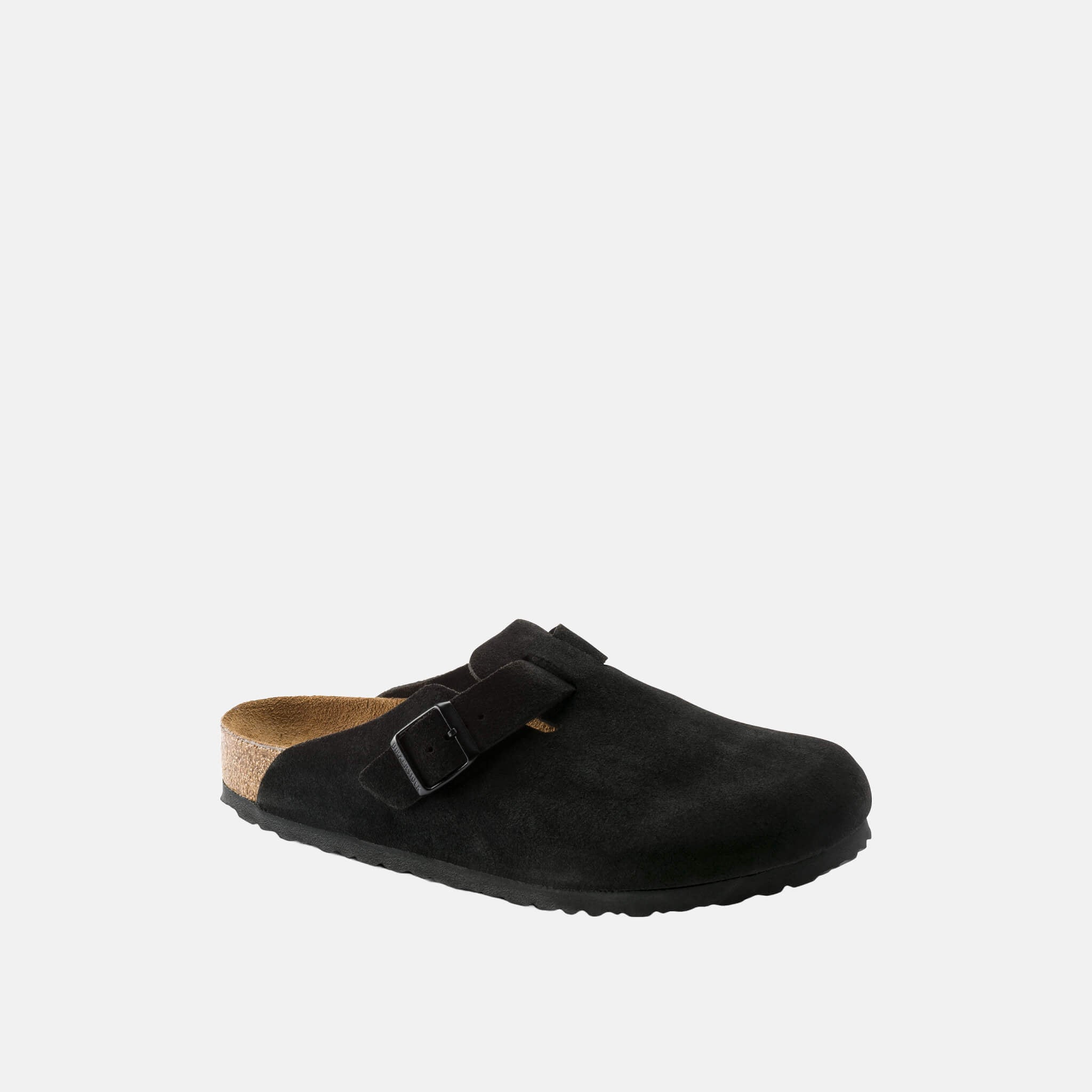 Papuci Birkenstock Boston SFB Suede Leather negru