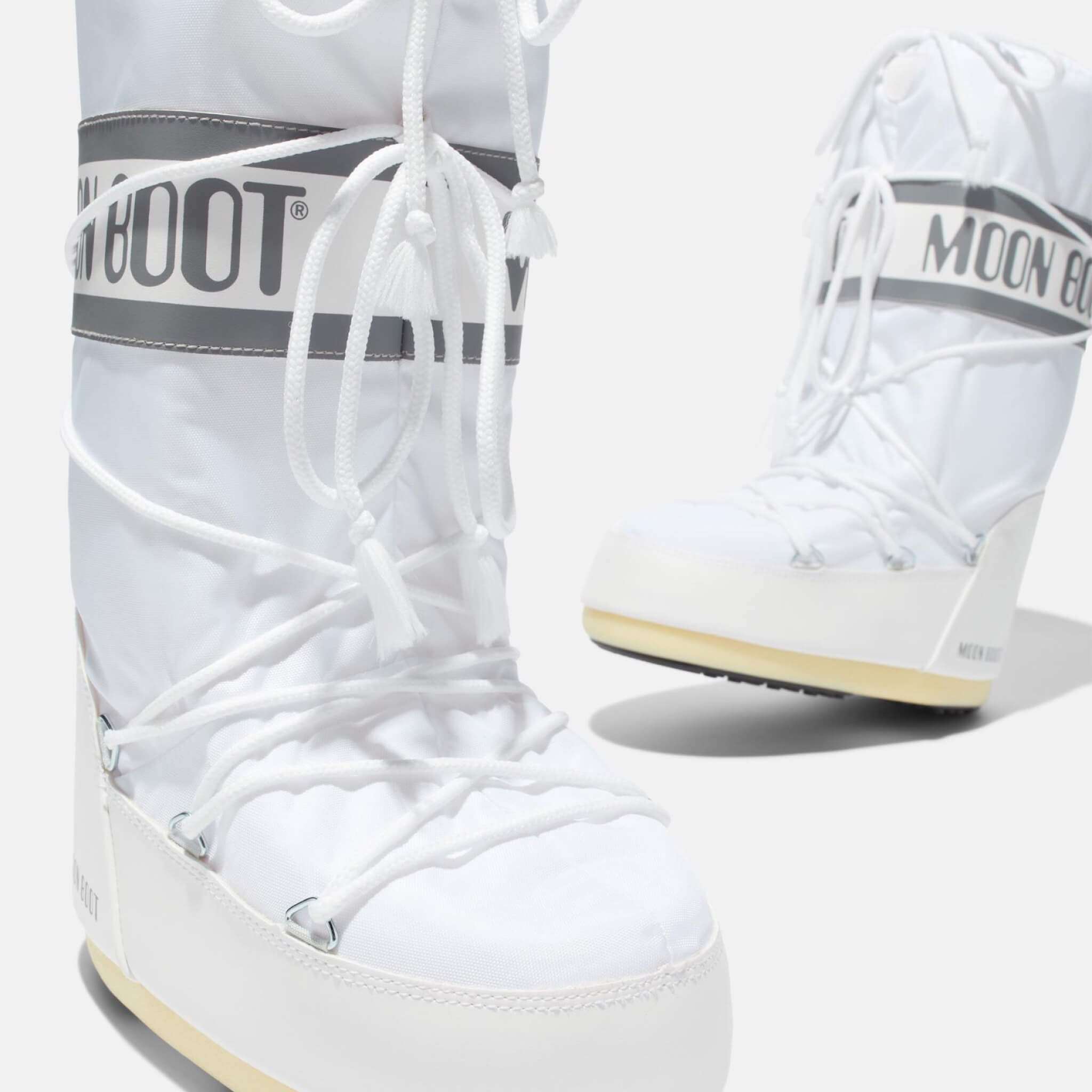 Cizme de iarnă albe Moon Boot Icon Nylon de damă
